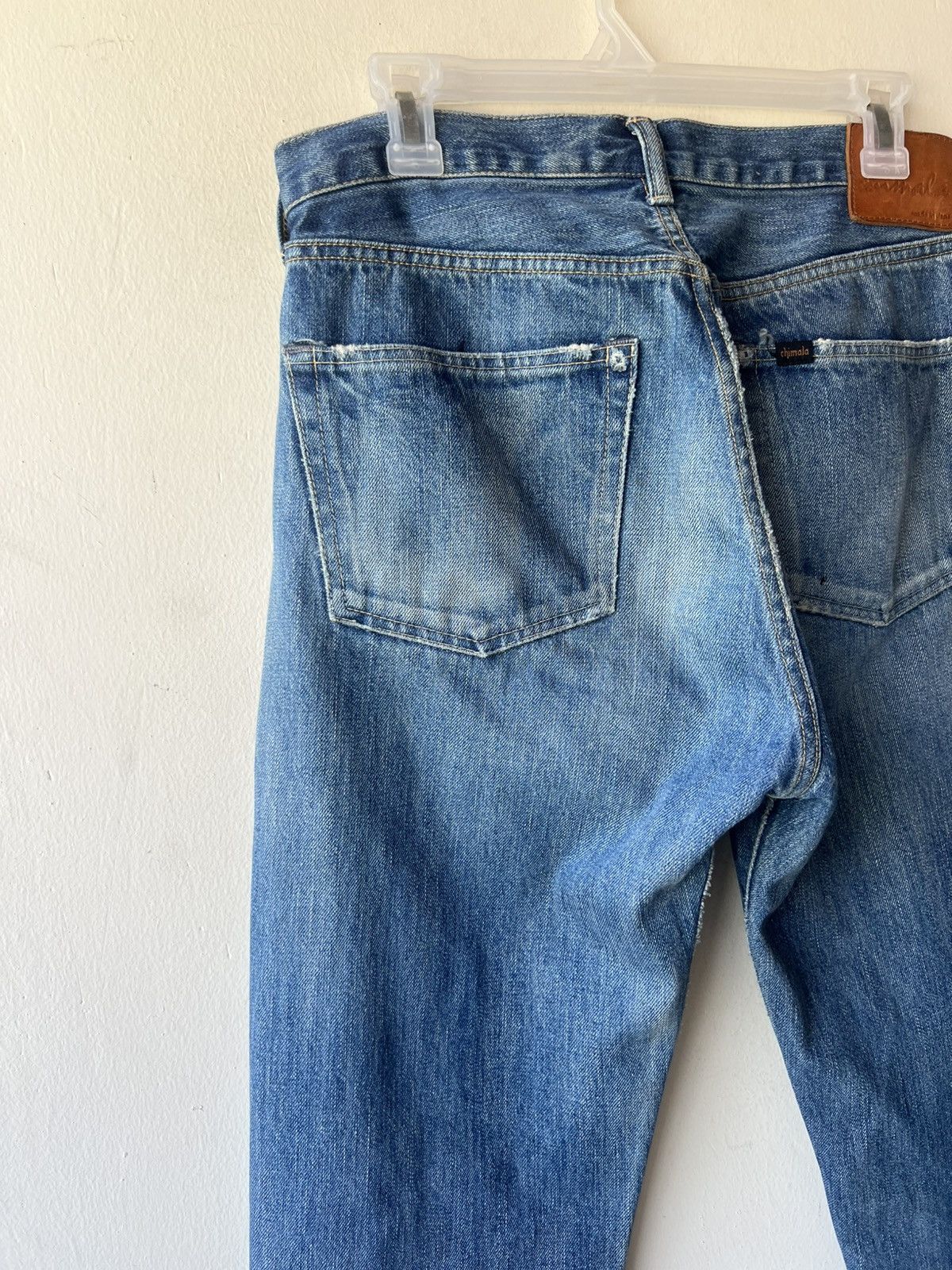 Chimala Chimala Japan Distressed Faded Denim Selvedge Jeans Size US 31 - 21 Thumbnail