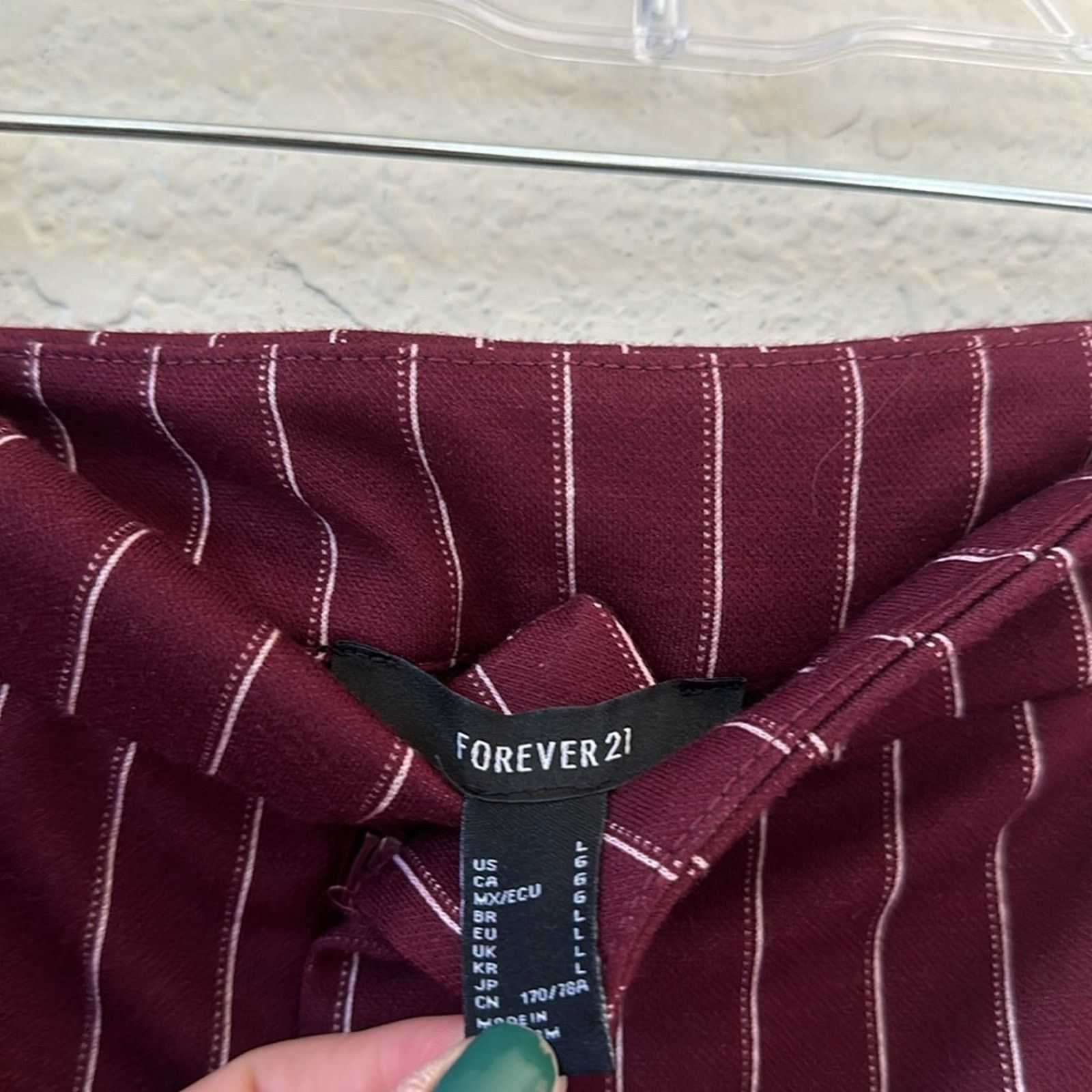 Forever 21 Maroon Striped Pants Size 30" / US 8 / IT 44 - 3 Thumbnail