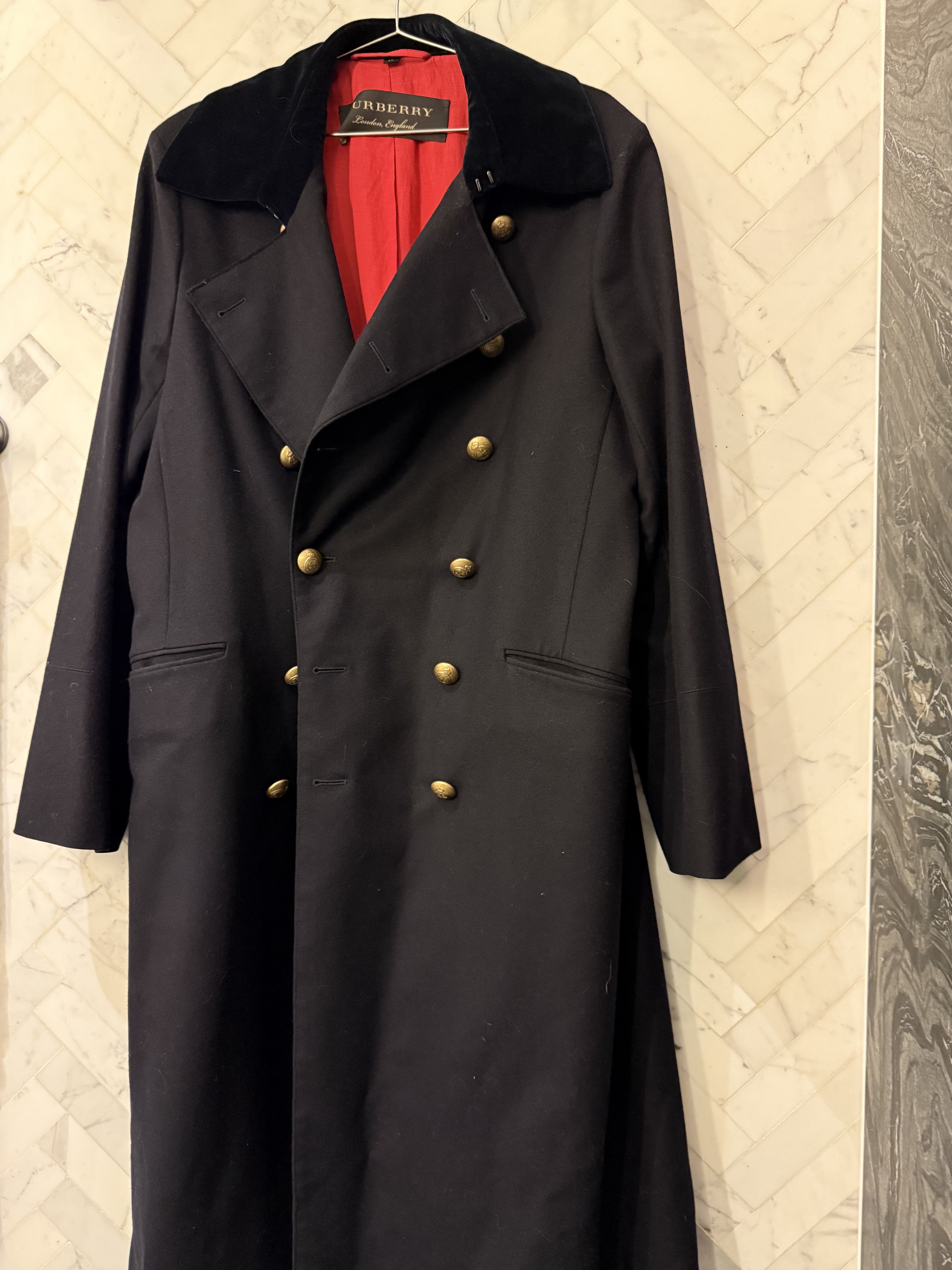 Burberry Burberry London Doeskin Black Double Breasted Coat Gold 52 Size US L / EU 52-54 / 3 - 3 Thumbnail