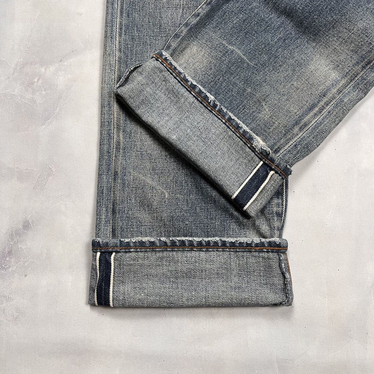 Japanese Brand Vtg Selvedge Denim Pants Buckel Back Stunning Lure Size US 29 - 8 Thumbnail