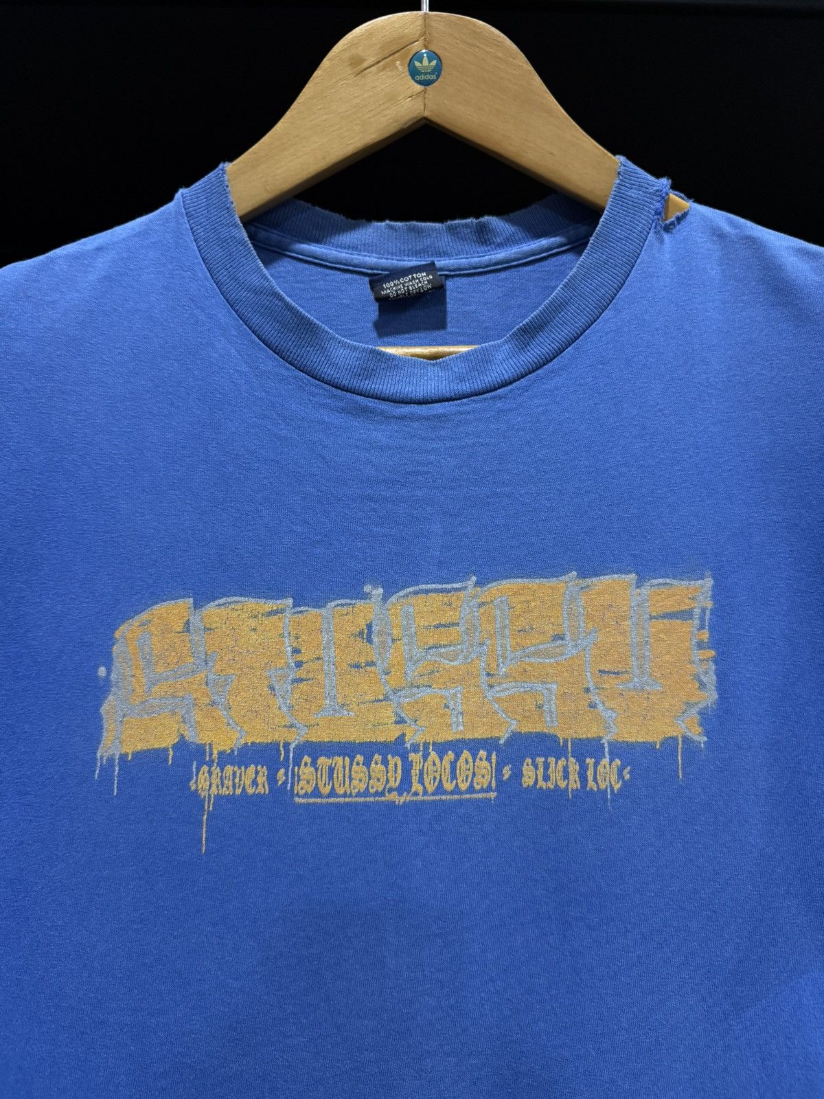 Stussy × Vintage Vintage Stussy Suck Loc Thrashed faded Tee Size US M / EU 48-50 / 2 - 2 Thumbnail