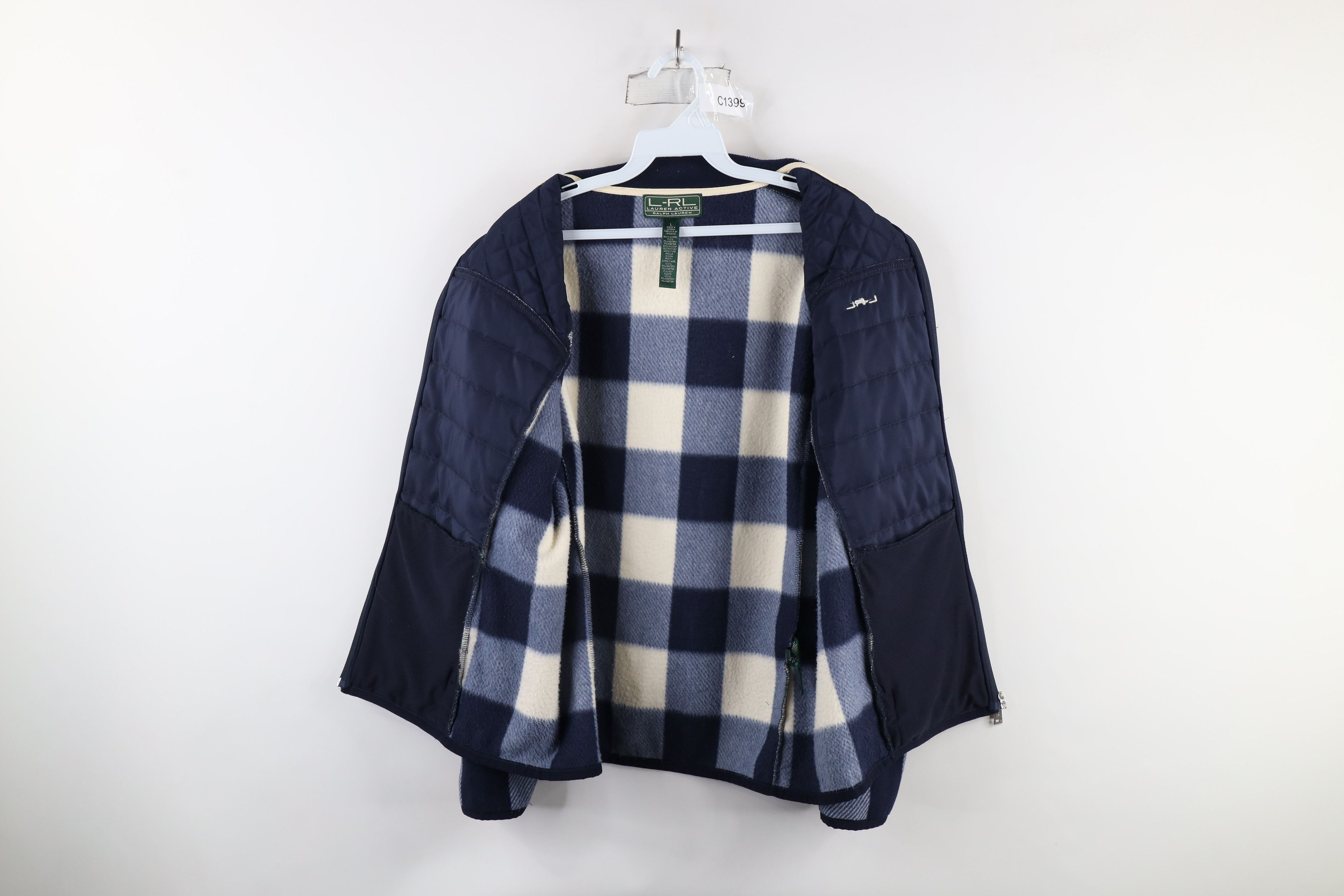 Ralph Lauren × Vintage Vintage Ralph Lauren Out Fleece Full Zip Puffer Jacket Plaid Size L / US 10 / IT 46 - 8 Thumbnail