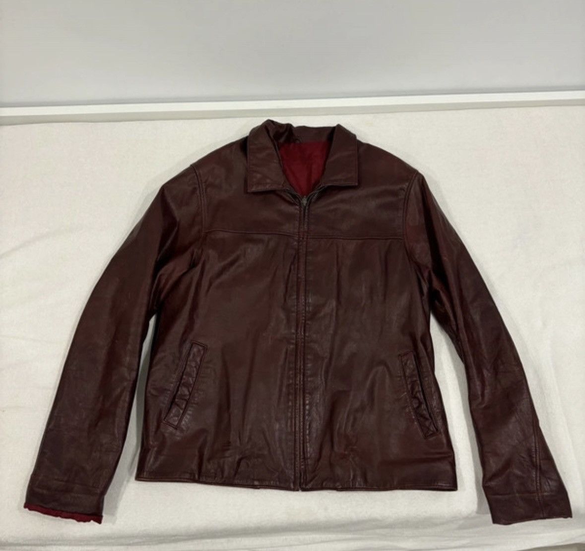 Vintage Red Leather Lambskin Jacket Size US L / EU 52-54 / 3 - 1 Thumbnail