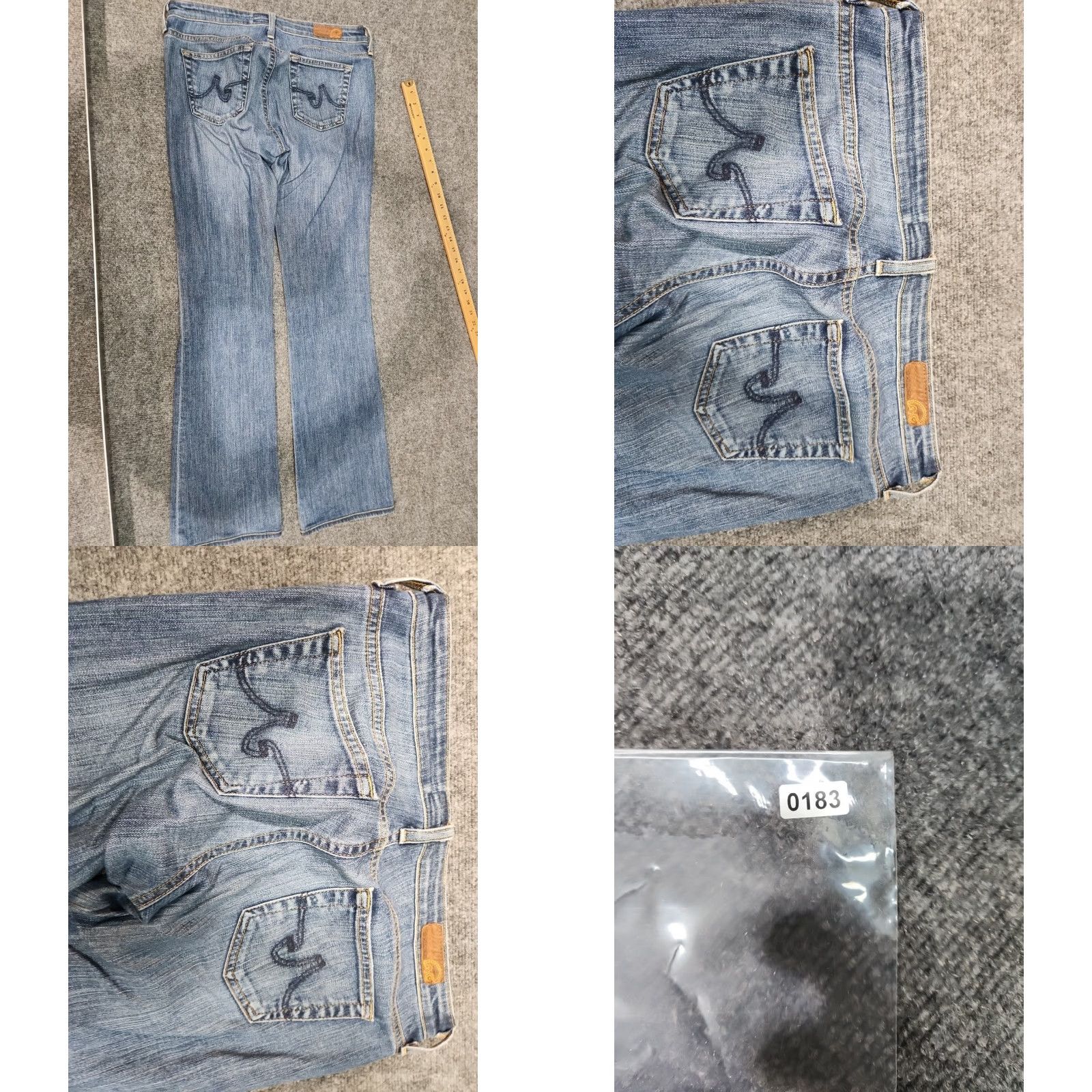 Denime AG Adriano Goldschmied The Angel Bootcut Jeans Women 29R Blue Fade Wash Denim Jeans Bootscut Women 29R Blue Fade Retro Style Size 29" - 9 Thumbnail