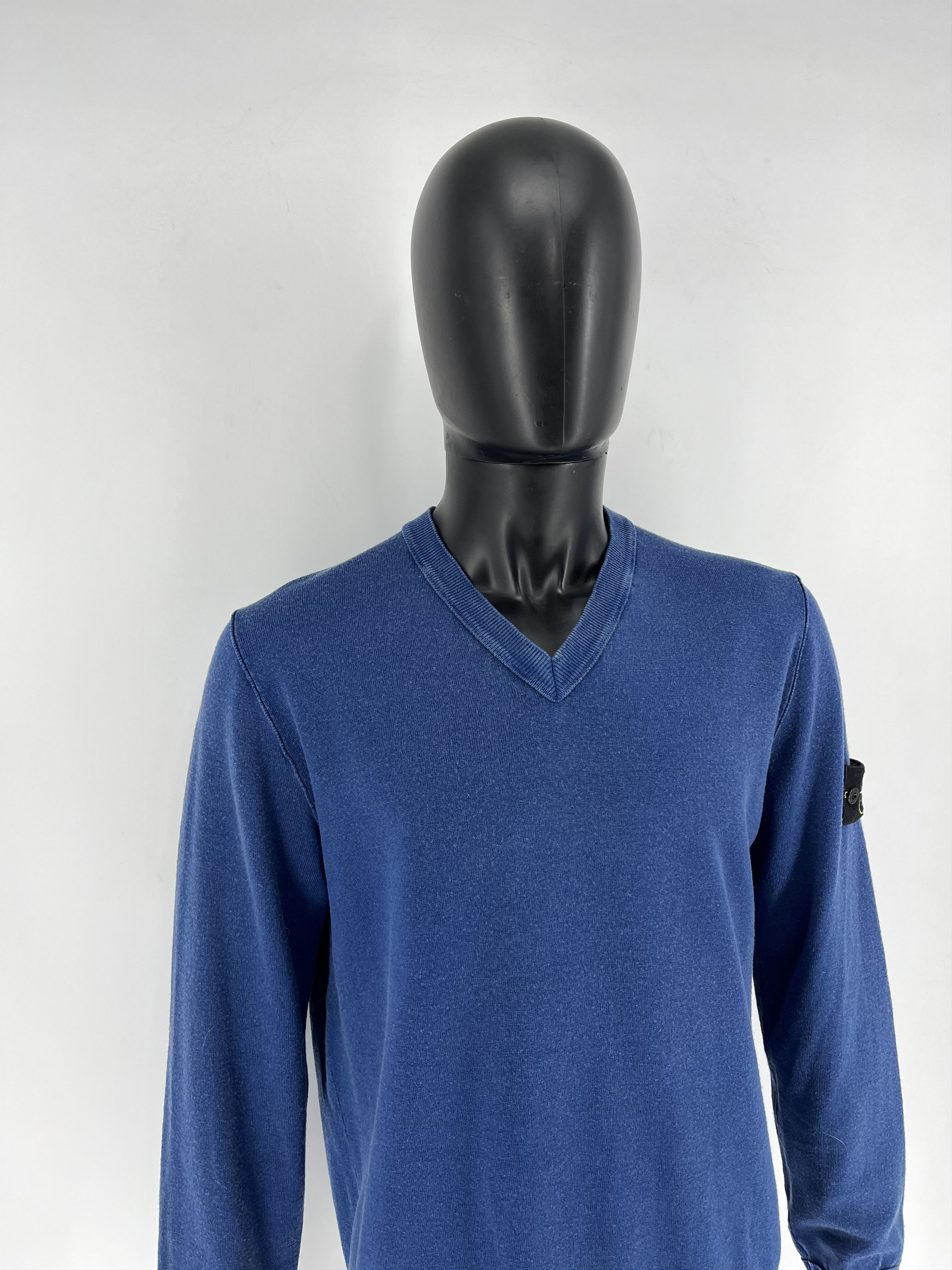 Stone Island × Vintage Vintage Stone Island V-Neckline Lanawool Sweater Size US XL / EU 56 / 4 - 5 Thumbnail
