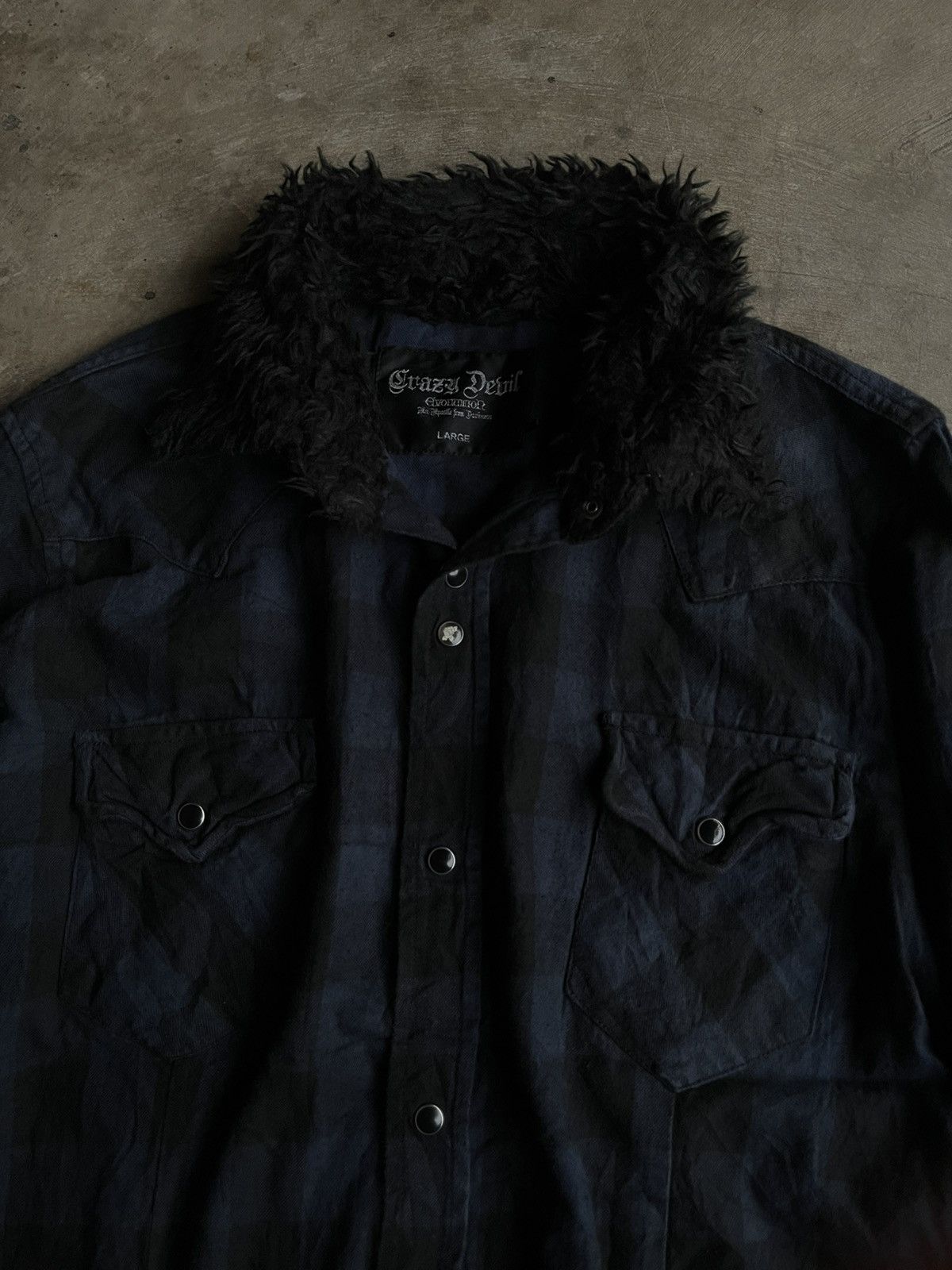 14th Addiction JAPANESE CRAZY DEVIL FUR PLANEL GOTHIC VKEI PUNK SHIRTS Size US L / EU 52-54 / 3 - 5 Thumbnail