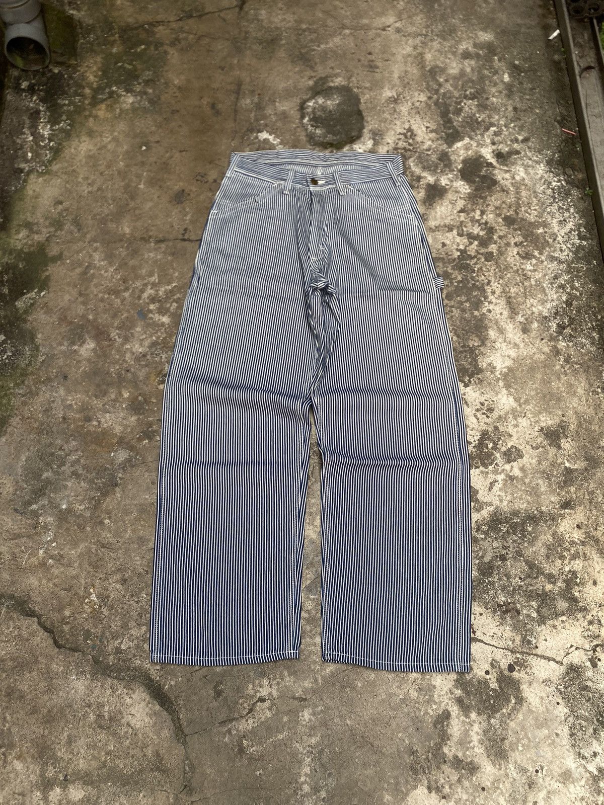 Lee Baggy Lee Hickory Stripe Carpenter Pants Size US 31 - 2 Thumbnail