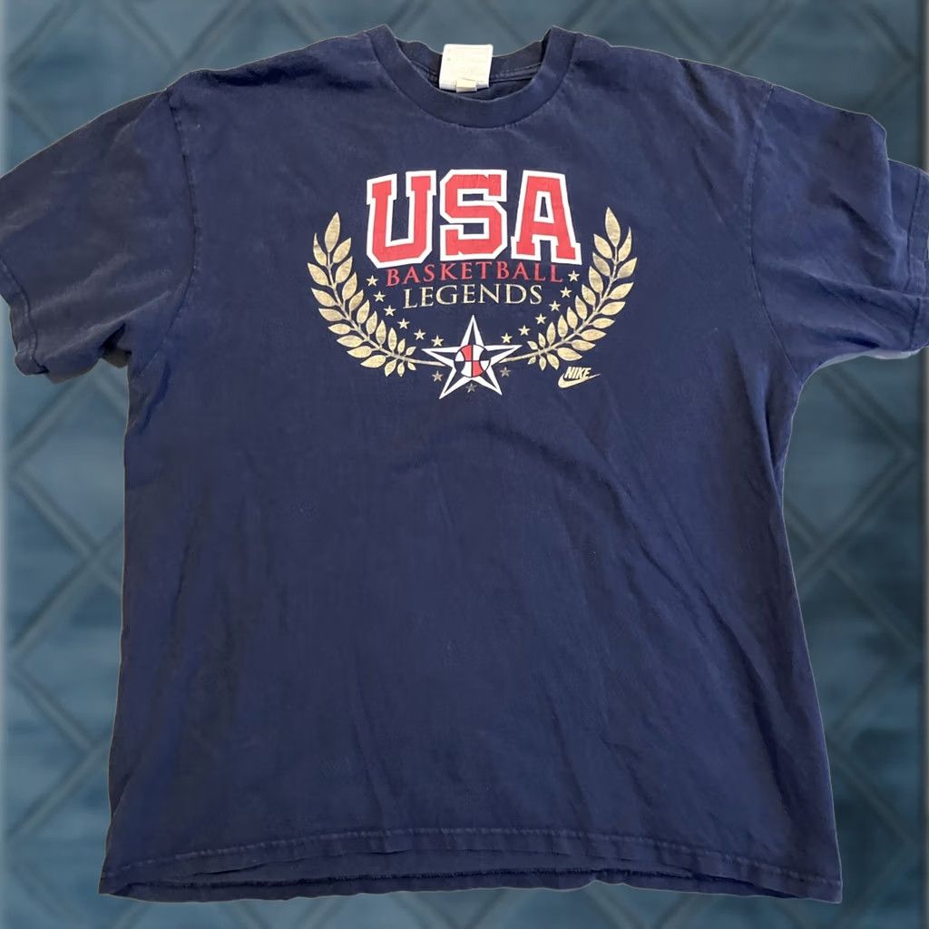 Nike VINTAGE Nike Team USA Basketball Legends T Shirt Blue Large Men's Size US L / EU 52-54 / 3 - 1 Thumbnail