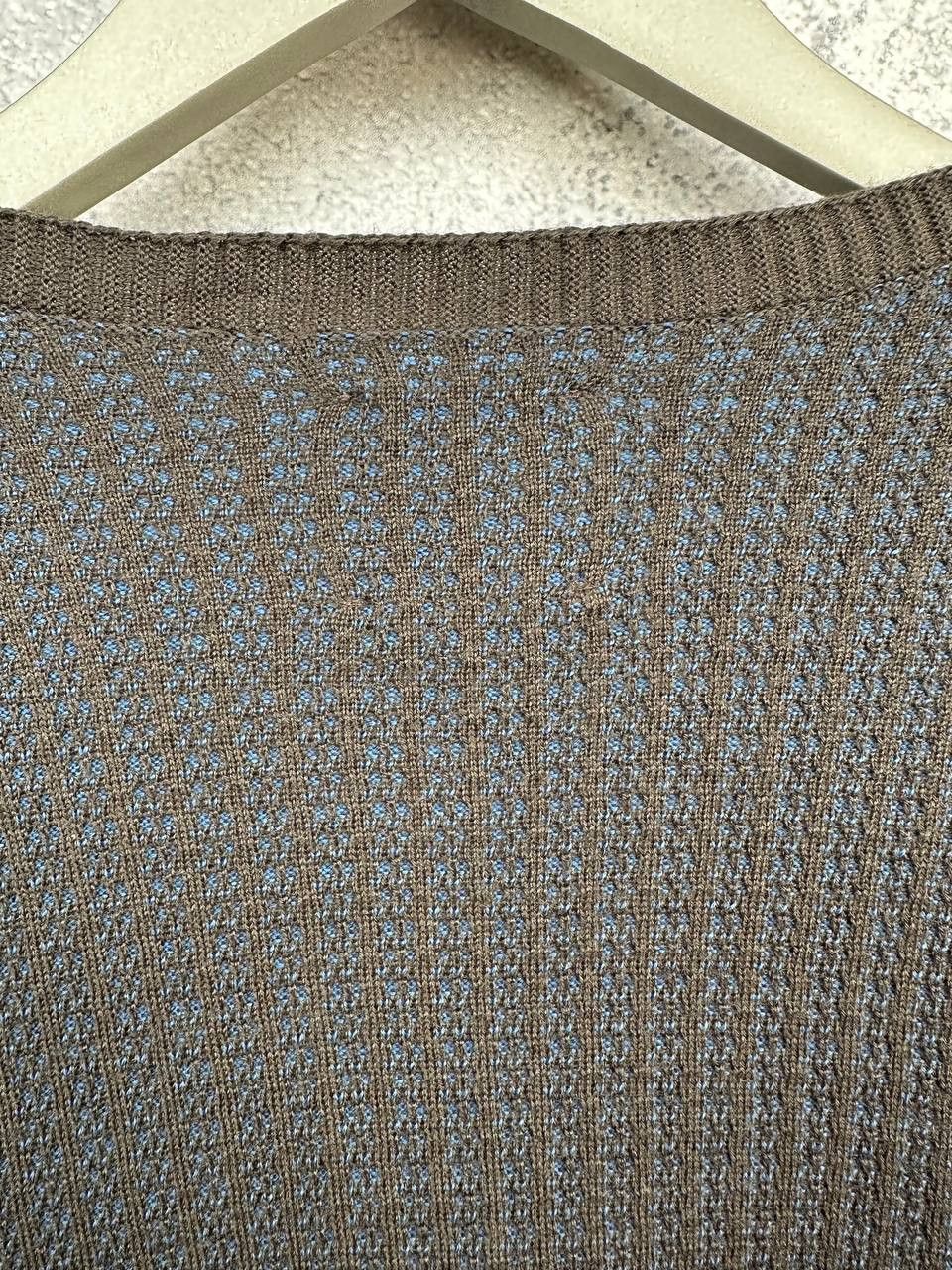 Bellwood Bellwood V-Neck Cardigan Wool Sweater Knit Brown Blue Italy Size US S / EU 44-46 / 1 - 10 Thumbnail