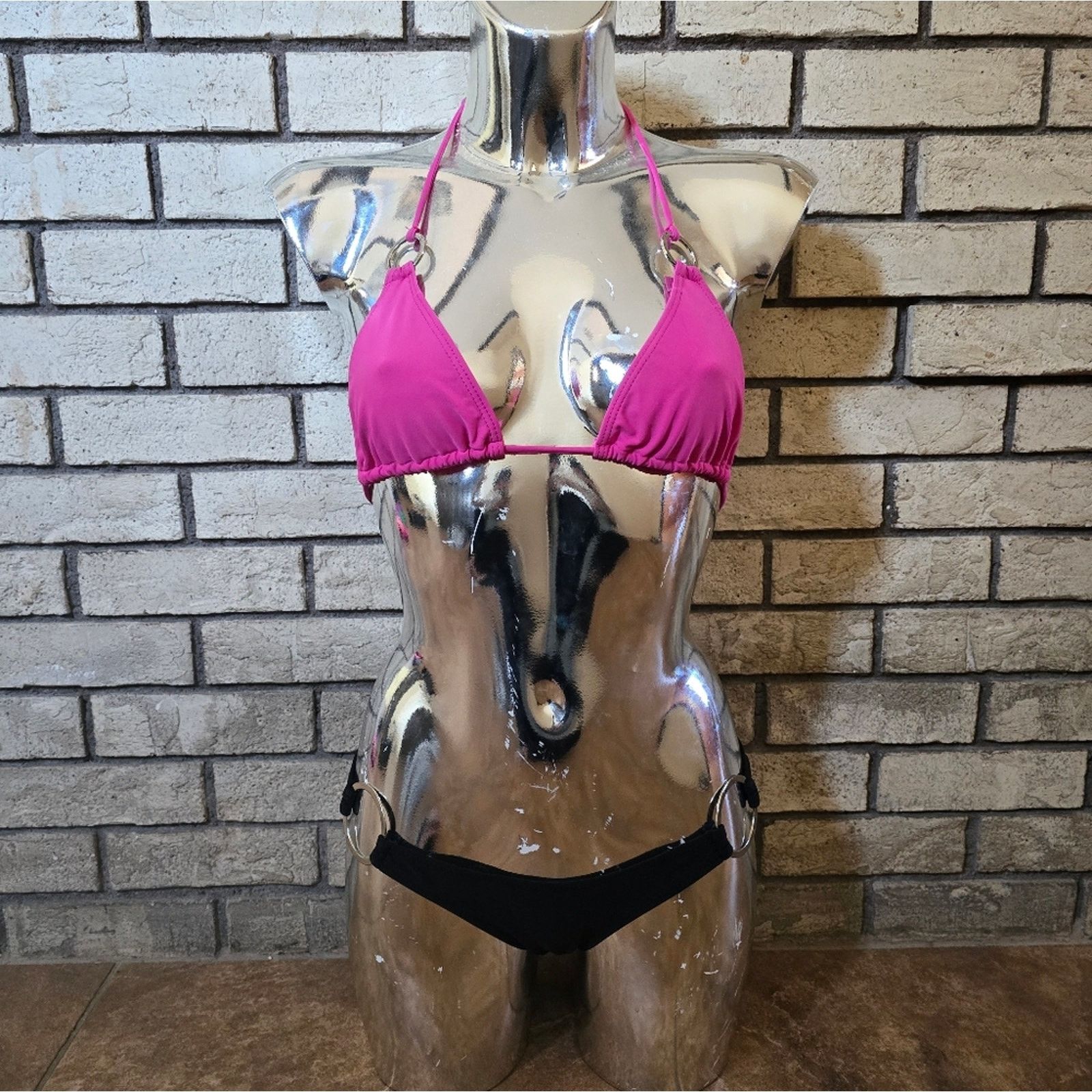 Pink Black FYS Rio Ring Bikini Set