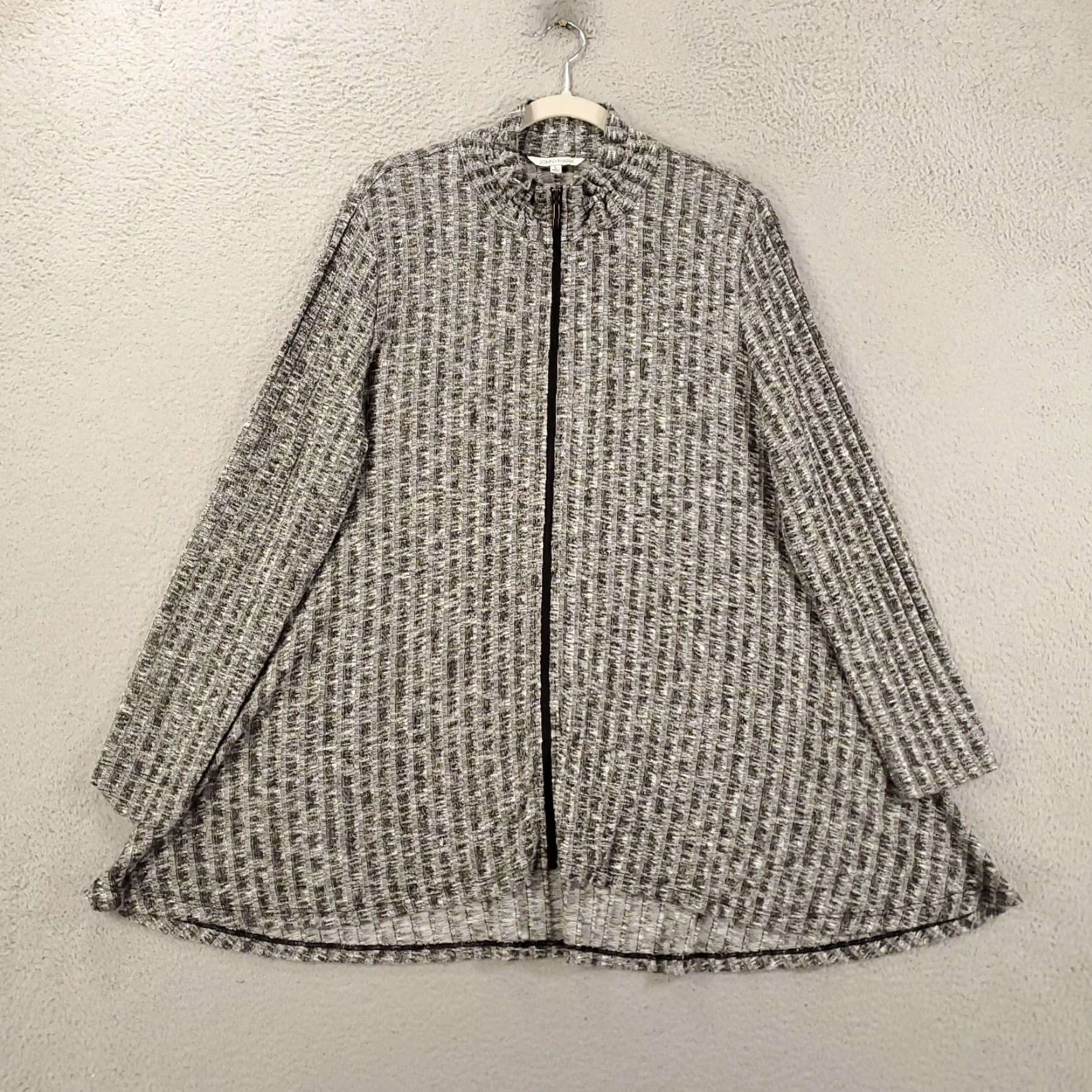 Vintage John Mark Cardigan Womens Large Gray Full Zip Sweater Jacket Knit Cardigan Size L / US 10 / IT 46 - 6 Thumbnail