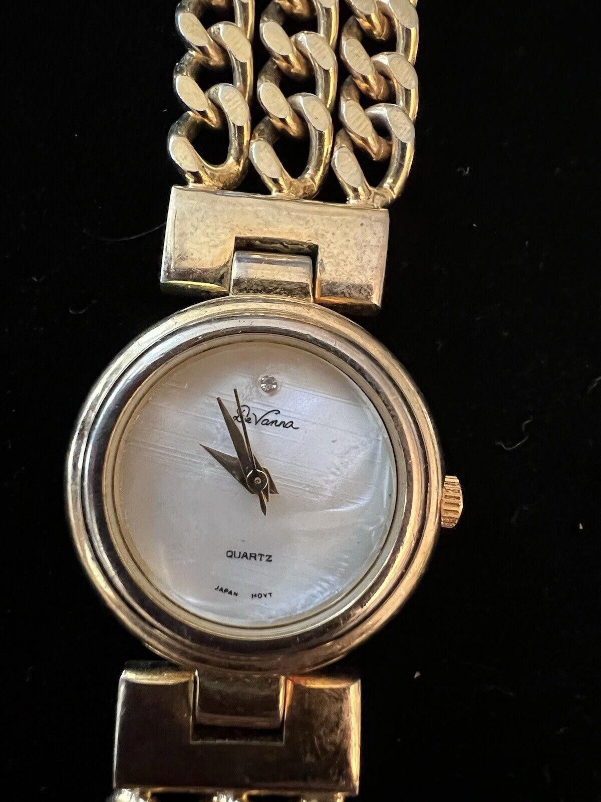 Designer Davena Watch Gold Link Bracelet Diamond Ascent New Battery Size ONE SIZE - 1 Thumbnail