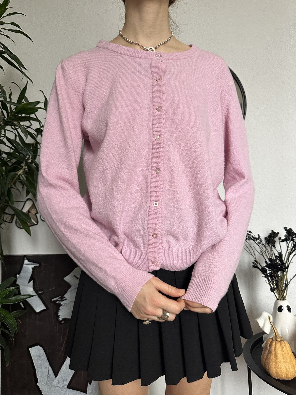 Other Cute Baby Pink Knit Wool Designer Cardigan Size L / US 10 / IT 46 - 1 Thumbnail