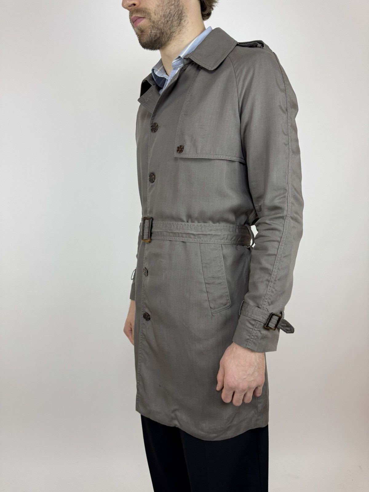 Zara ZARA LYOCELL Trench Unlined Belted Coat Mens Preppy Style Size US M / EU 48-50 / 2 - 4 Thumbnail