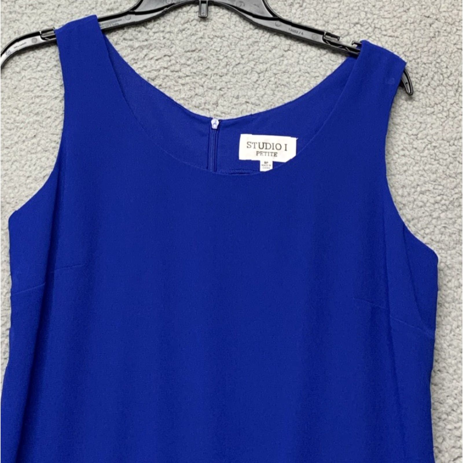 Vintage VINTAGE Studio 1 2-pc Dress Set Women's Sz 8 Royal Blue Button Zip Closure Shoulder Pads Midi Dress Shirt Dress 100% Polyester Women Size M / US 6-8 / IT 42-44 - 5 Thumbnail