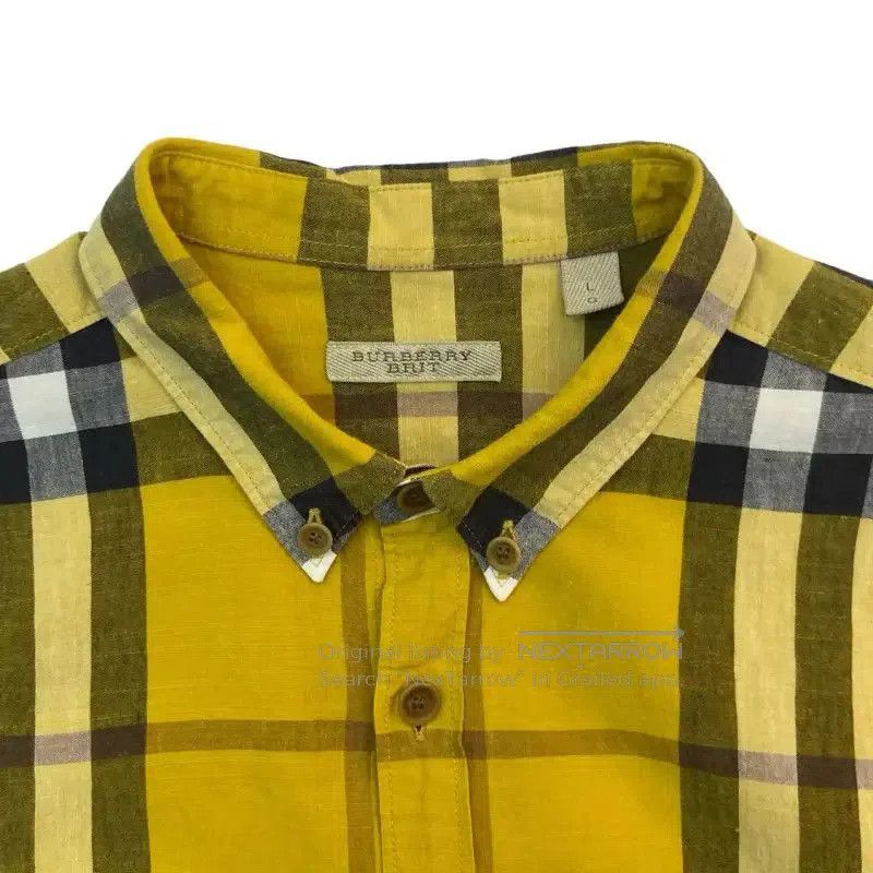 Burberry Burberry Yellow Cotton Short-Sleeve Shirt. Size L / US 10 / IT 46 - 4 Thumbnail