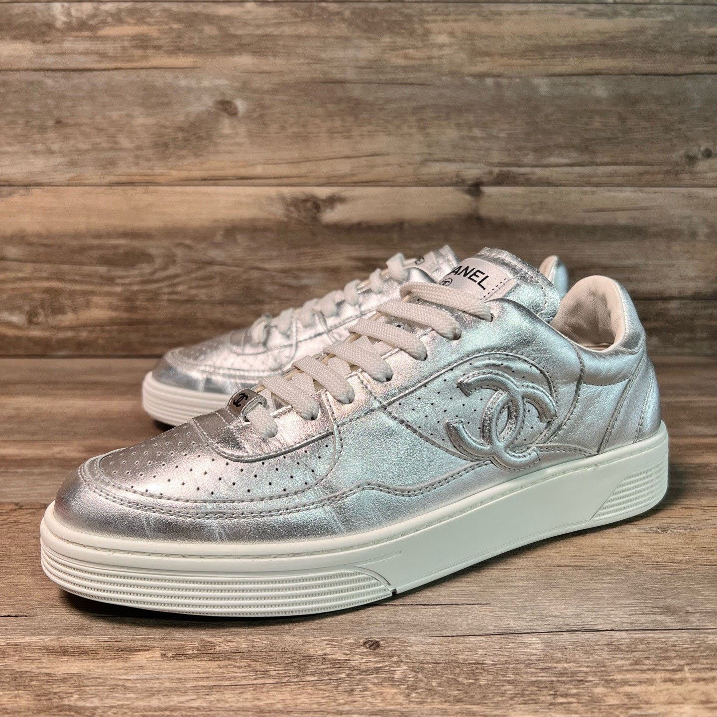 Chanel Chanel 24C Silver Double C Men's Sneakers Size US 8 / EU 41 - 1 Thumbnail
