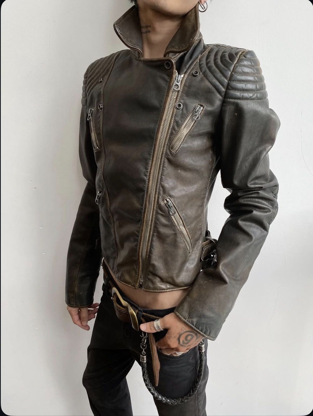 14th Addiction GAS Leather Biker Jacket Size US S / EU 44-46 / 1 - 1 Thumbnail