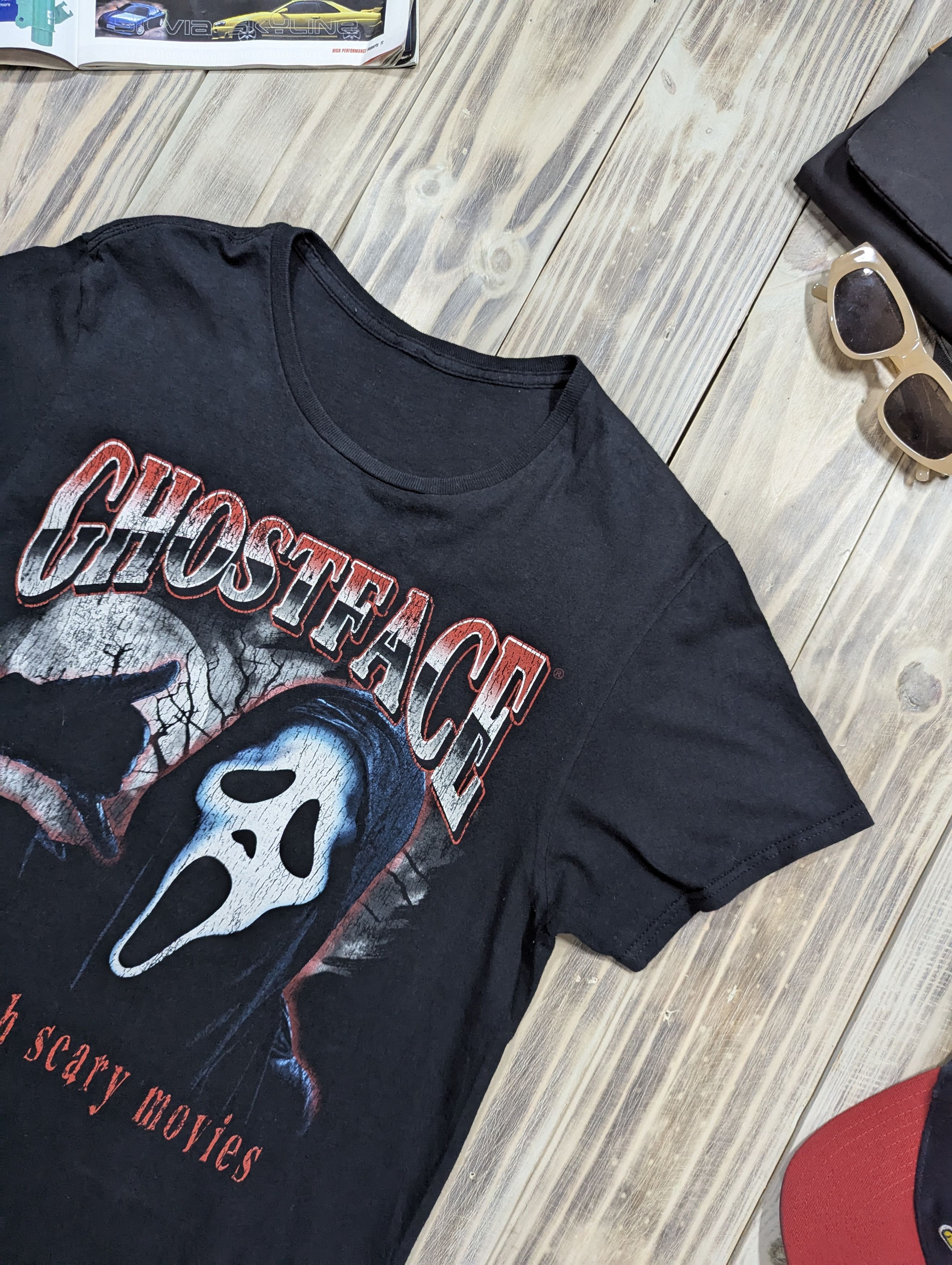Vintage Scream Ghostface Icon of Halloween Black T-Shirt Size US S / EU 44-46 / 1 - 2 Thumbnail