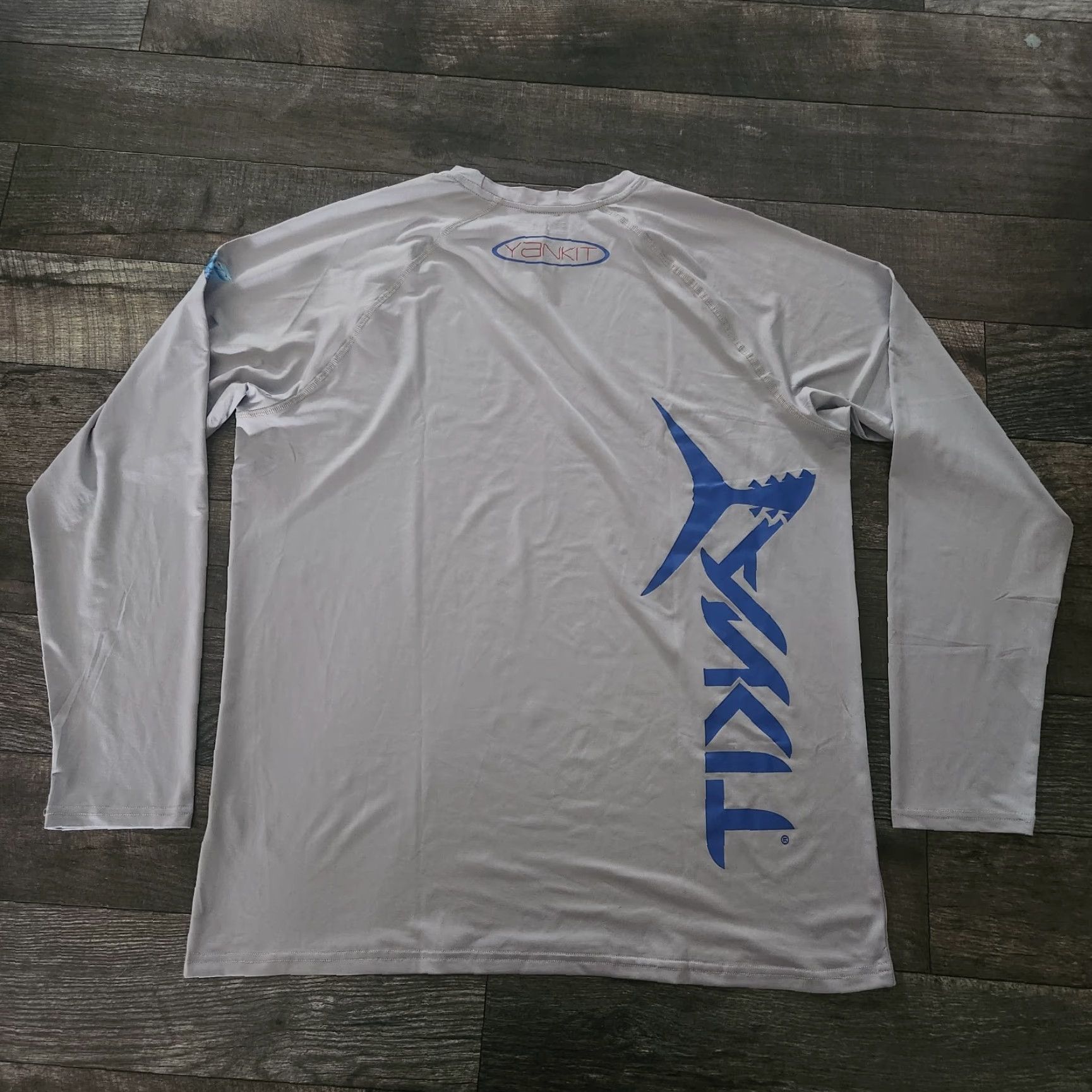 Vintage Yankit Fishing Shirt Mens XL UPF Performance Gray Tuna Offshore Long Sleeve Size US XL / EU 56 / 4 - 4 Thumbnail