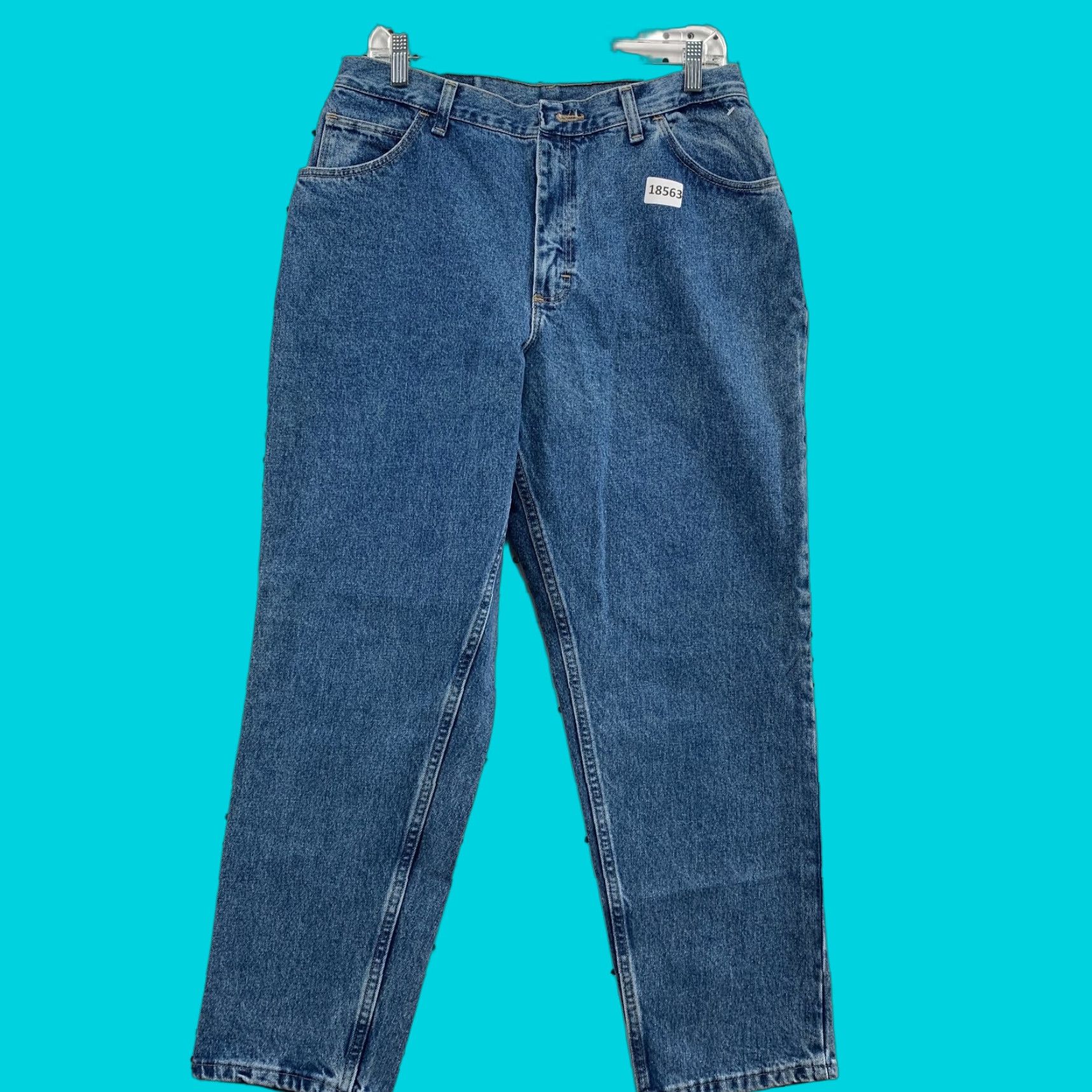 Vintage VINTAGE Gitano Women's High Waist Denim Tapered Mom Jeans 18P Petite 31X29.5 Blue 90s Womens Jeans Gitano Tapered Size 40" / US 18 - 1 Thumbnail