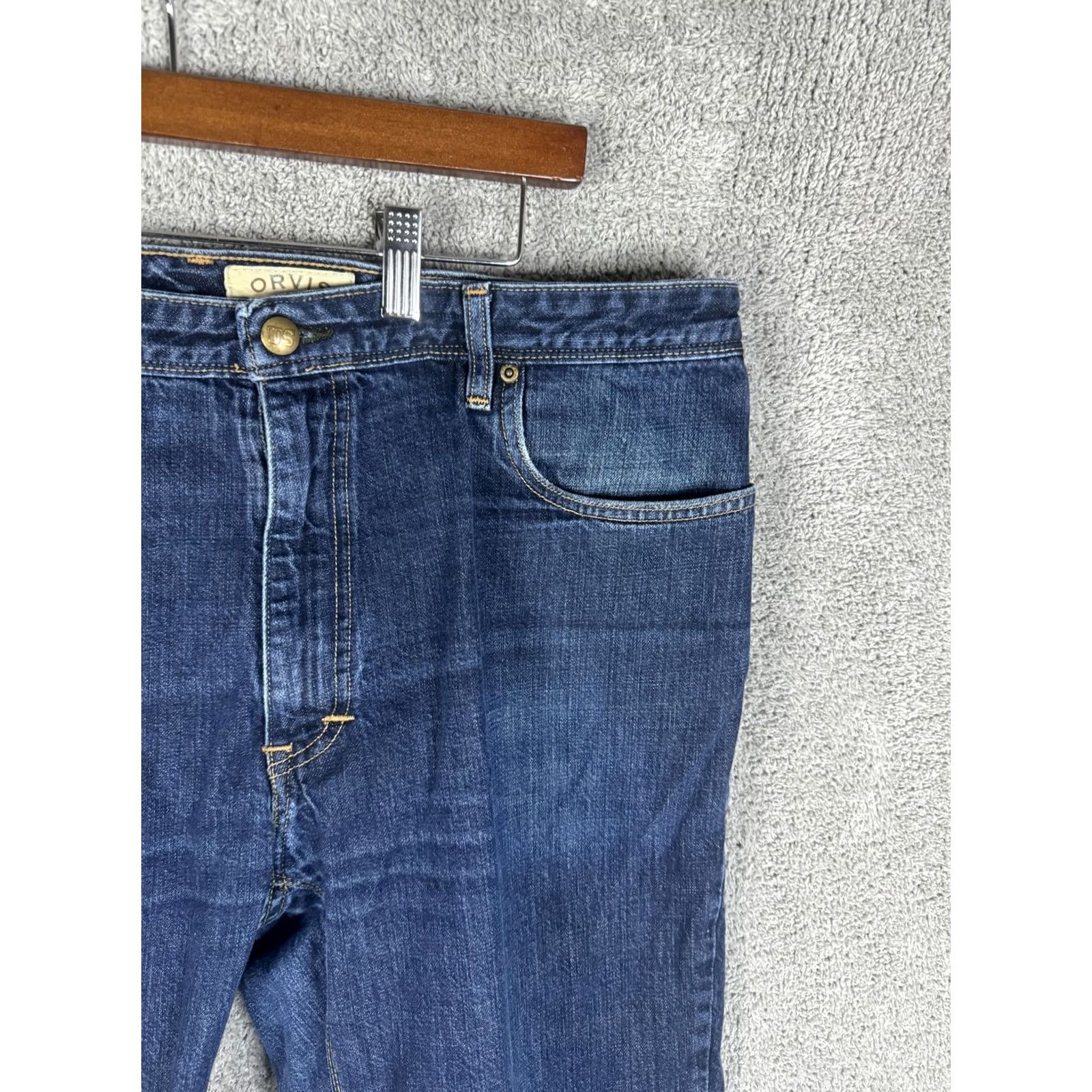Orvis Orvis Jeans Mens 40x30 Blue American Denim Made In USA 100% Cotton Straight Leg Size US 40 / EU 56 - 3 Thumbnail