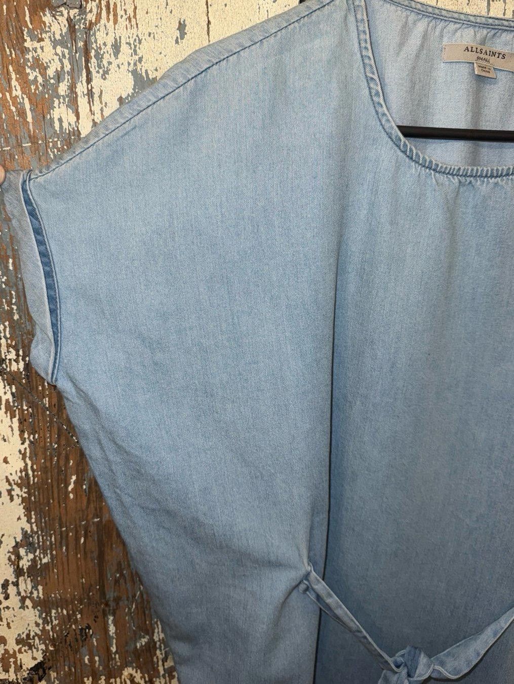 Allsaints All Saints denim tie-waist dress, knee-length, size small Size S / US 4 / IT 40 - 5 Thumbnail