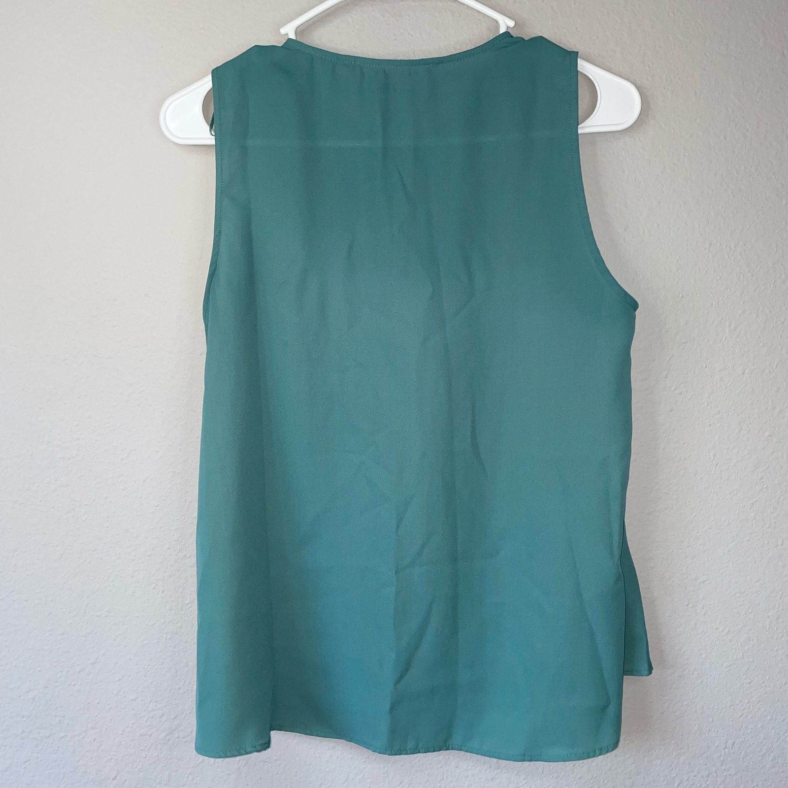 Zara Zara Basic Blue Blouse M Sleeveless Ruffle Keyhole Career Size M / US 6-8 / IT 42-44 - 3 Thumbnail