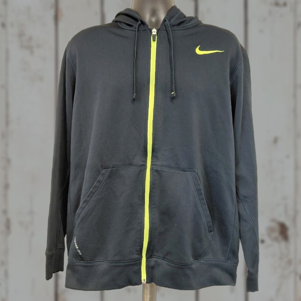 Nike Nike Hoodie Mens XL Charcoal/Neon Green Therma Fit Sweatshirt Swoosh Logo Shirt Pullover Hooded Pockets All Seasons Mens 90s? Size US XL / EU 56 / 4 - 1 Thumbnail