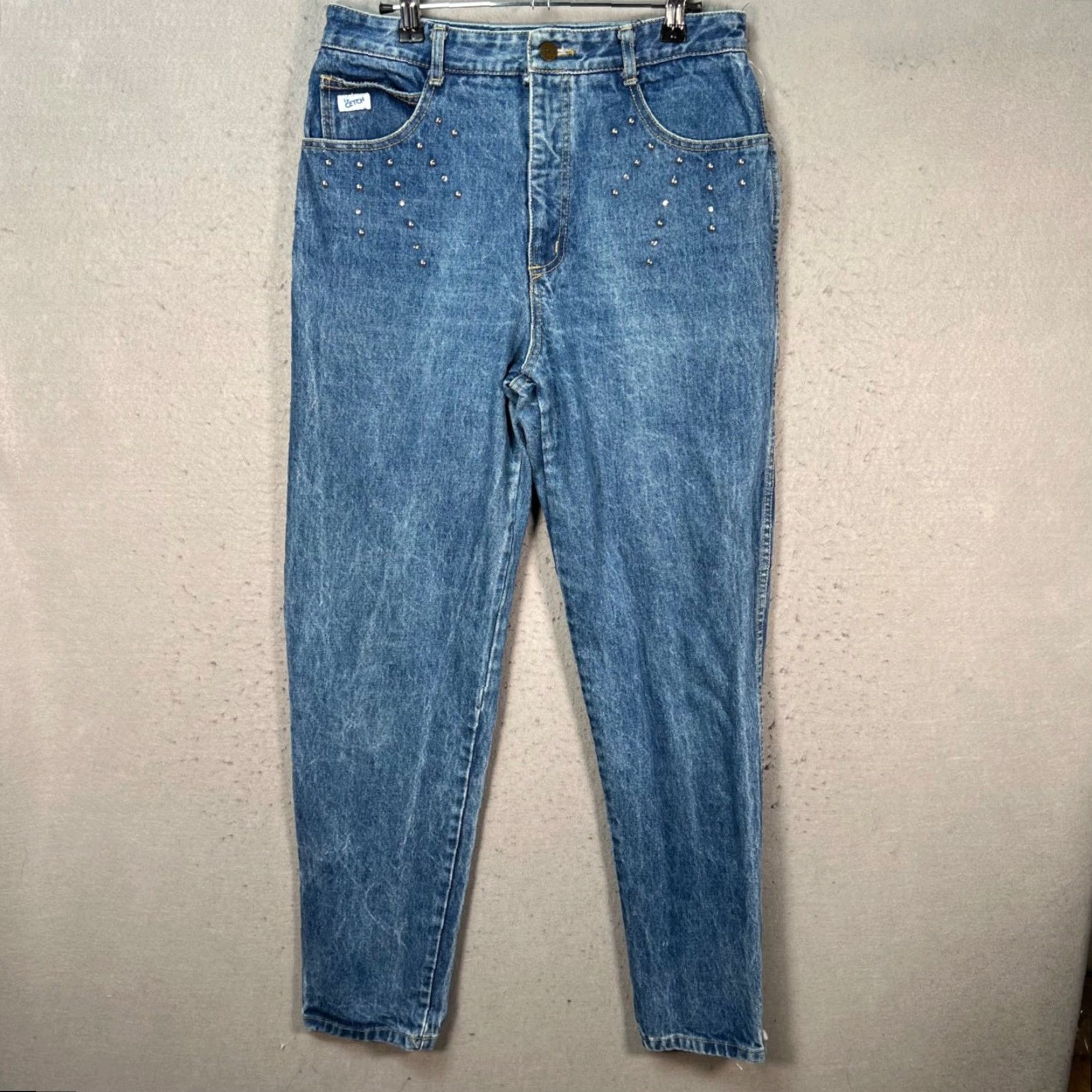 Vintage VINTAGE LaCetch Womens Jeans 13 High-Waisted Studded Denim Cotton Made In USA Size 34" / US 12 / IT 48 - 2 Thumbnail
