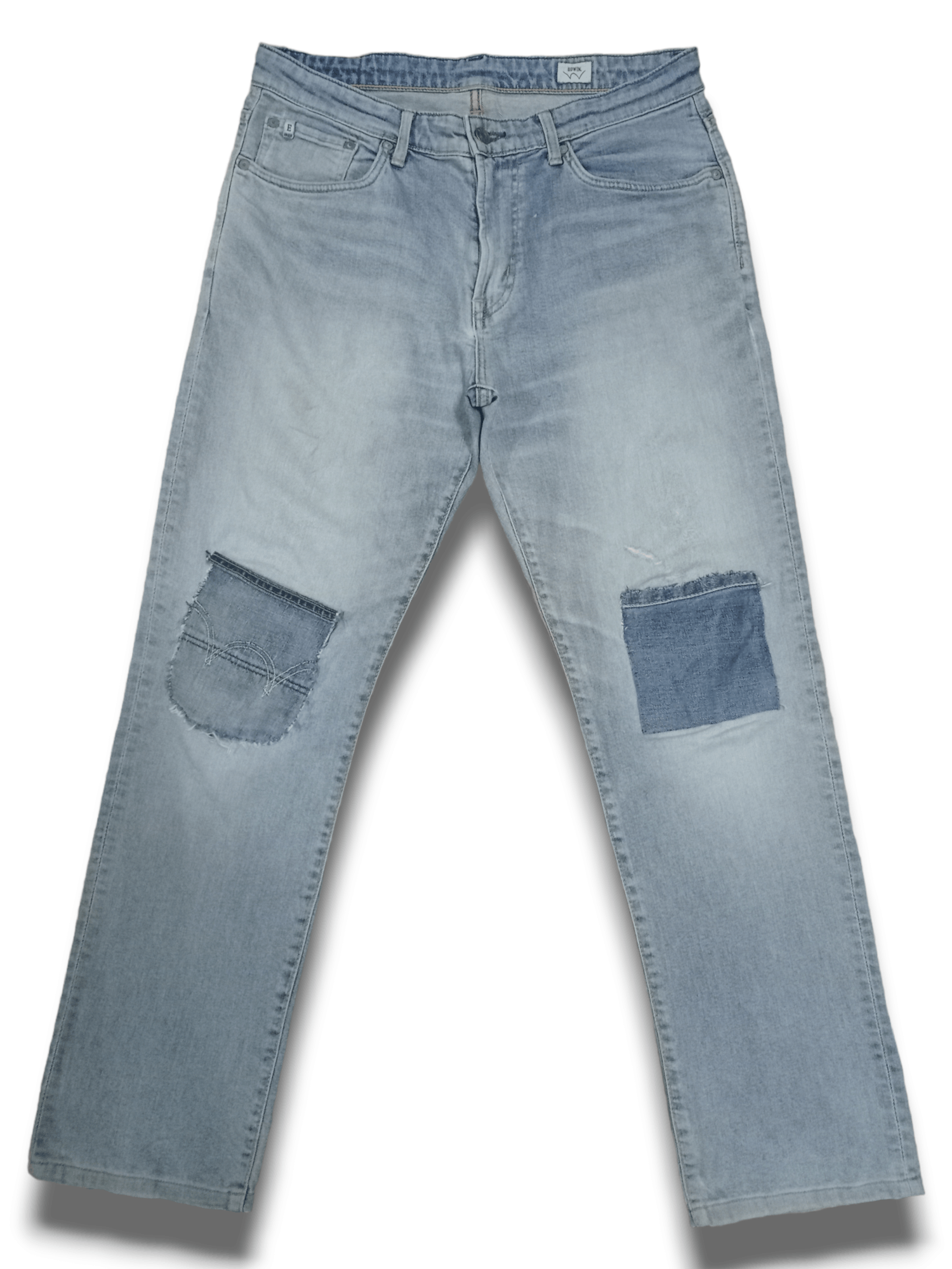 Edwin × Japanese Brand Vintage Edwin Japan Patched Distressed Loose Jeans 33x30 Size US 33 - 3 Thumbnail