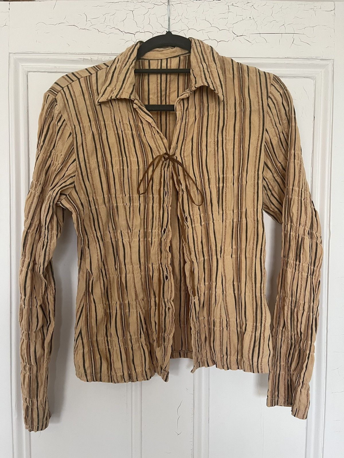 Japanese Brand Vintage Striped Blouse Size S / US 4 / IT 40 - 1 Thumbnail