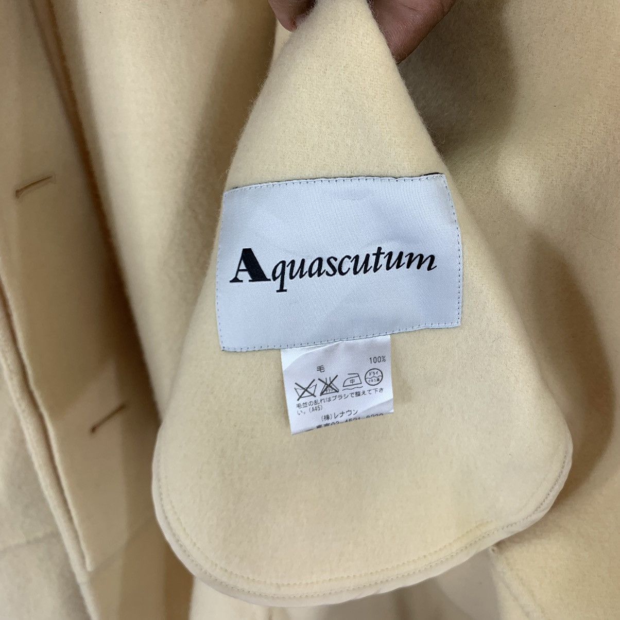 Aquascutum × Designer VINTAGE AQUASCUTUM WOOL HOODIE JACKET Size US M / EU 48-50 / 2 - 6 Thumbnail