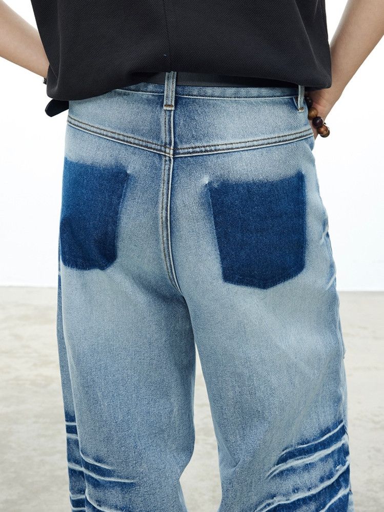 Japanese Brand × Jean × Vintage High street vintage washed crease denim Size US 33 - 6 Thumbnail