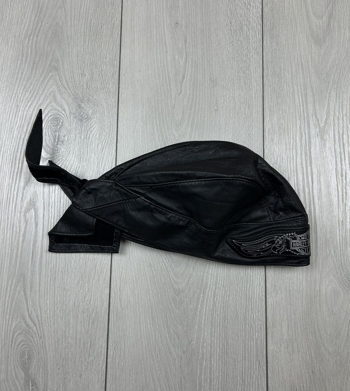 Harley Davidson Men’s Black Leather Bandana Hat