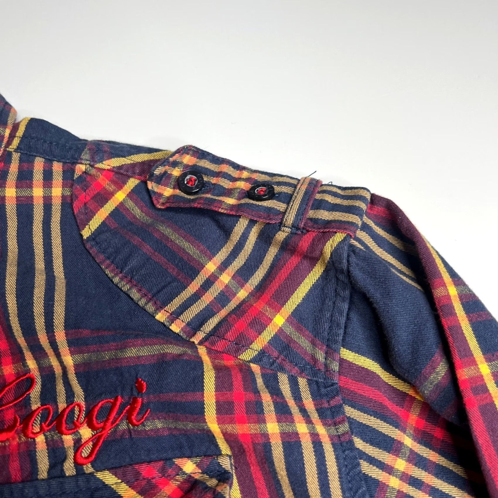 Coogi VINTAGE COOGI Button-Up Shirt XXL Long Sleeve Plaid Checkered Navy Red Yellow Embroidered Pockets Mens Size US XXL / EU 58 / 5 - 5 Thumbnail