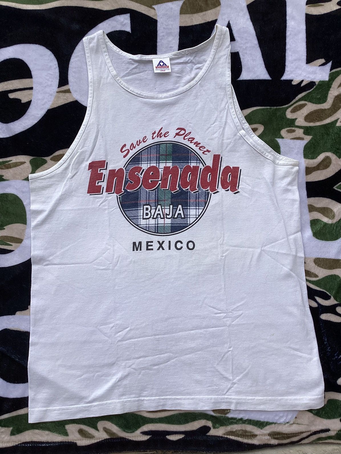 AAA × Vintage Vtg save the planet Ensenada Baja Mexico Hard Rock Cafe tank Size US L / EU 52-54 / 3 - 1 Thumbnail