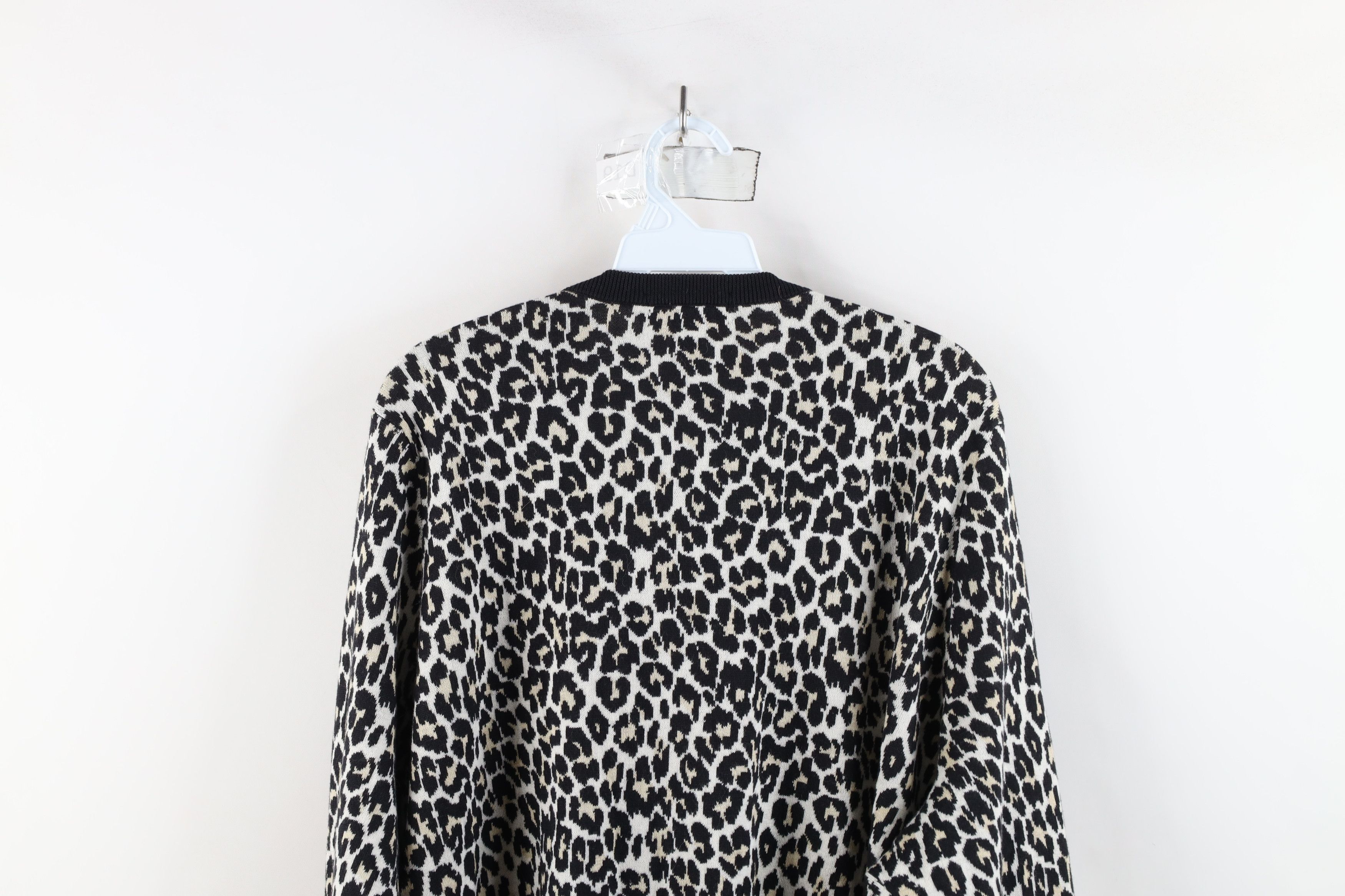 Lands' End × Vintage Vintage Lands End Leopard Cheetah Knit Cardigan Sweater Size 3XL / US 20-22 - 10 Thumbnail