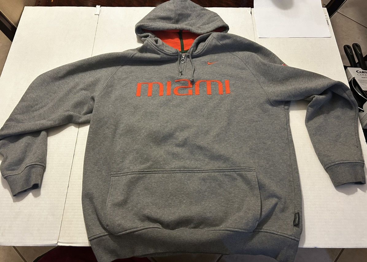 Nike × Vintage Vintage University of Miami Nike Hoodie Size US XL / EU 56 / 4 - 1 Thumbnail