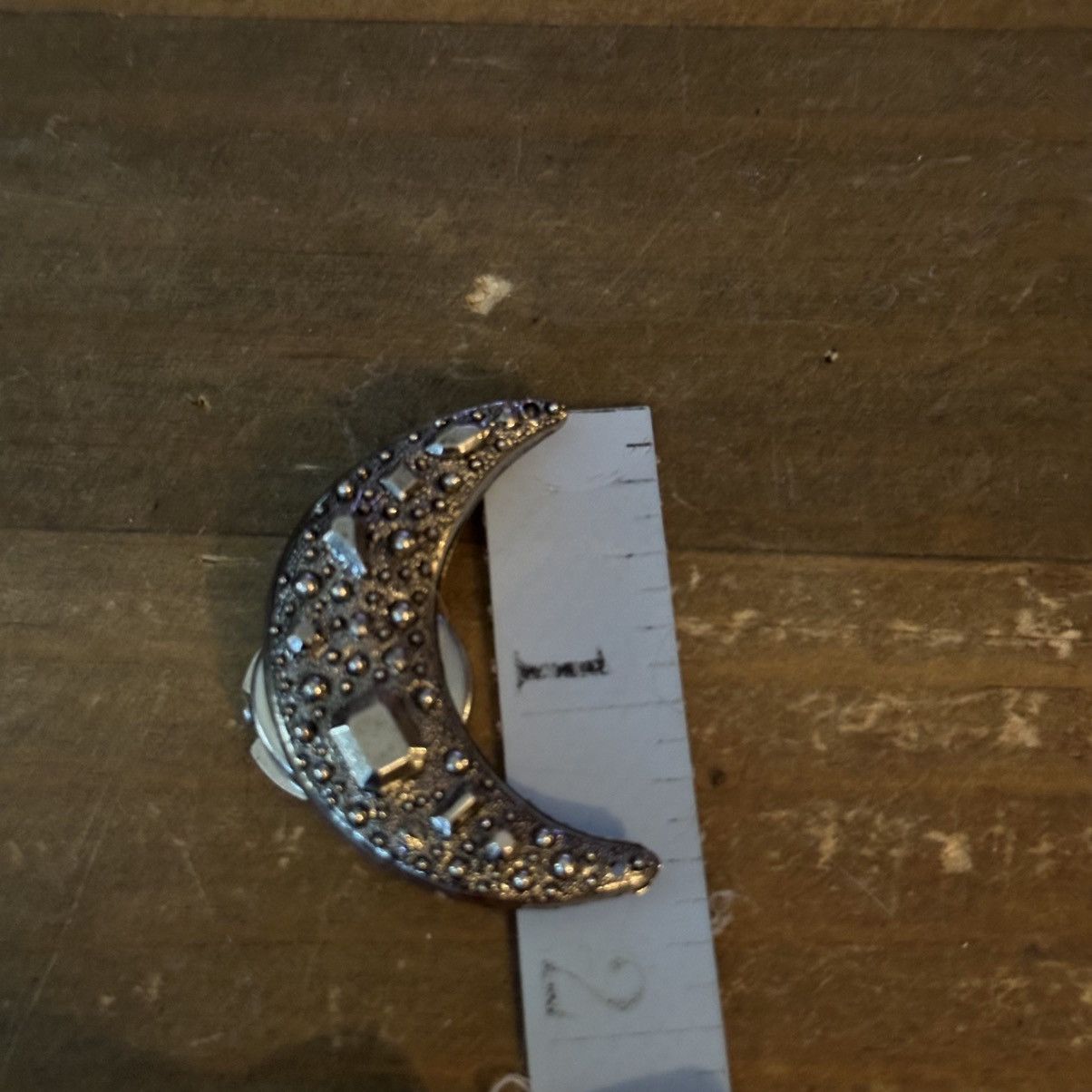 Vintage Vintage silver tone embellished crescent moon button covers Size ONE SIZE - 3 Thumbnail