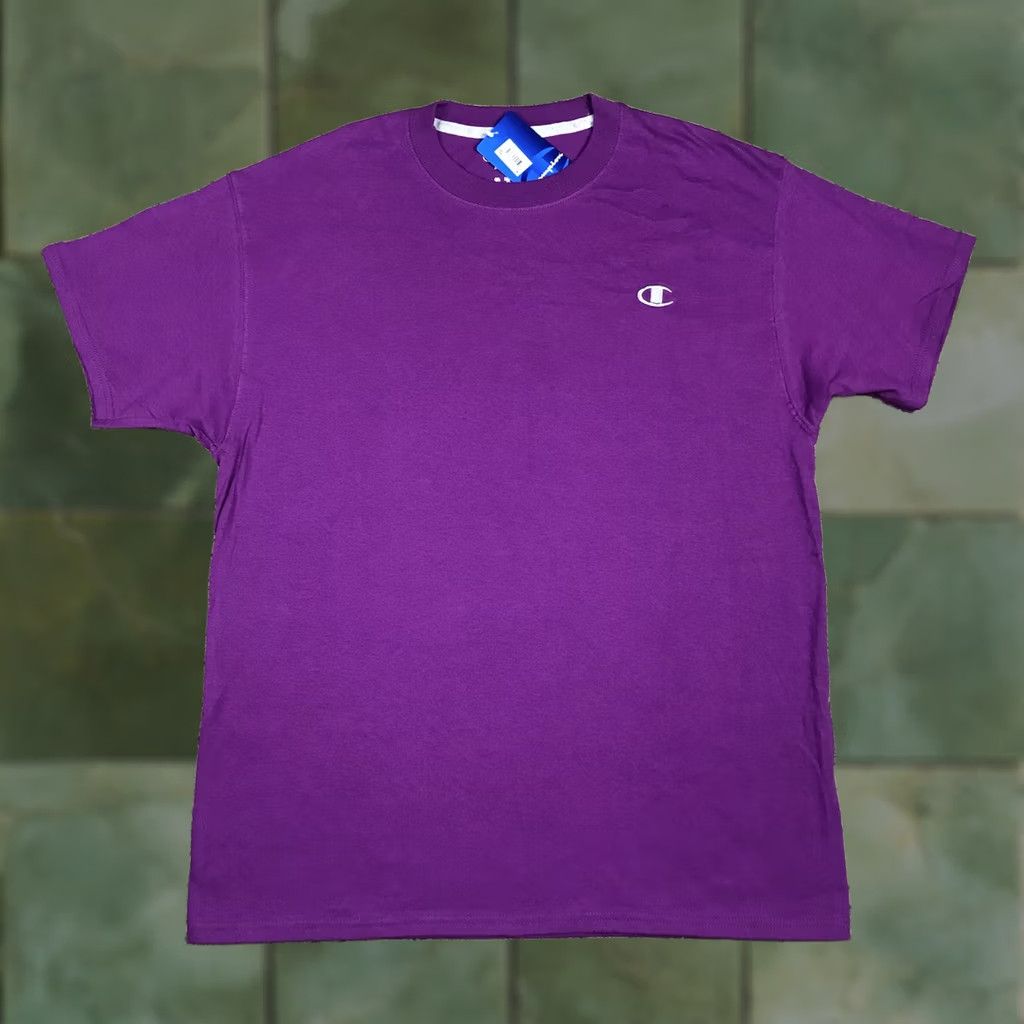 Champion VINTAGE? No — Champion Shirt Mens Large Purple Short Sleeve T-Shirt Embroidered Logo Size US L / EU 52-54 / 3 - 1 Thumbnail