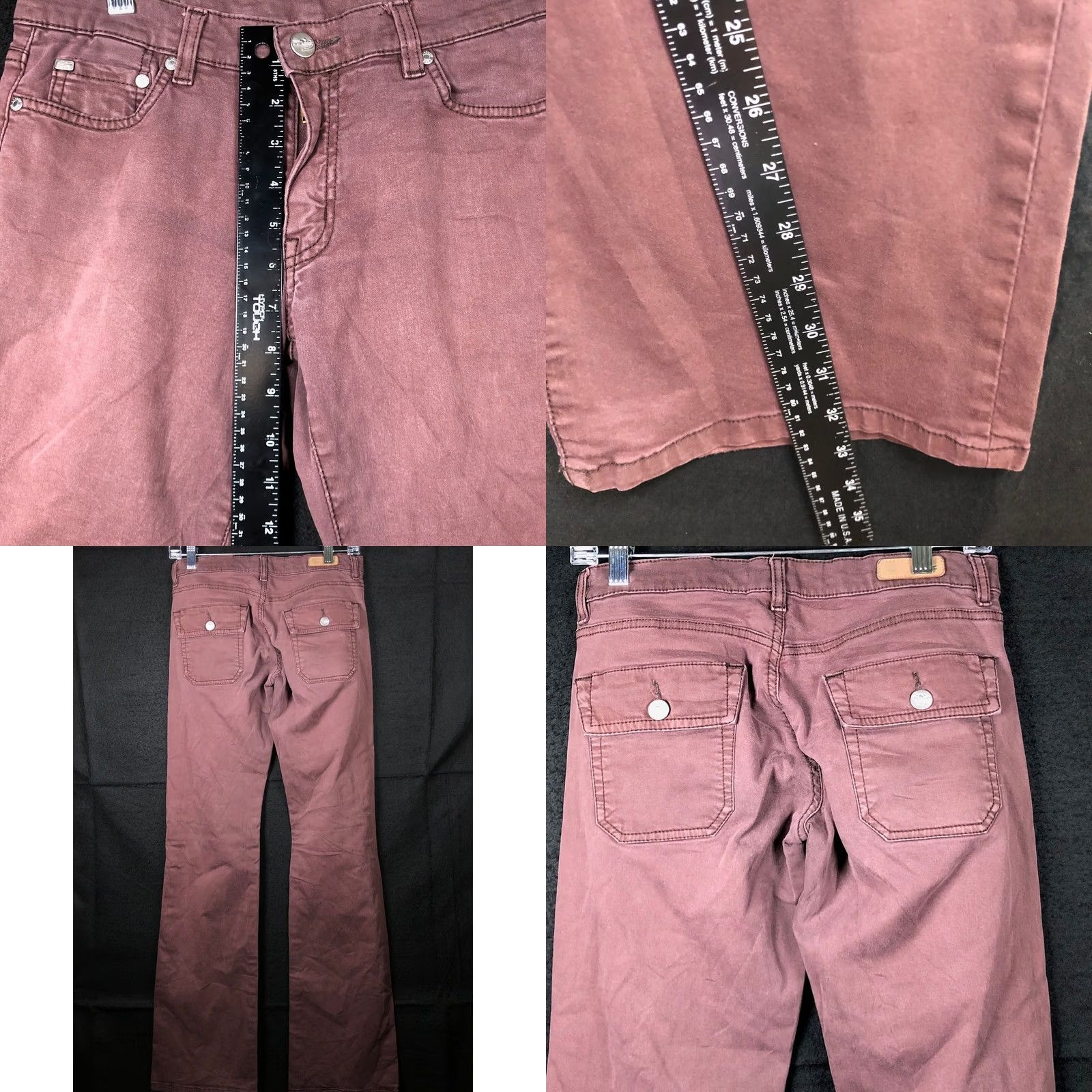 Lacoste Lacoste Jeans Mens Maroon Denim Mid Rise Straight Stretch 29x33 Regular 5-Pocket Design Cotton Spandex Machine Washable Pants Mens Size US 29 - 8 Thumbnail