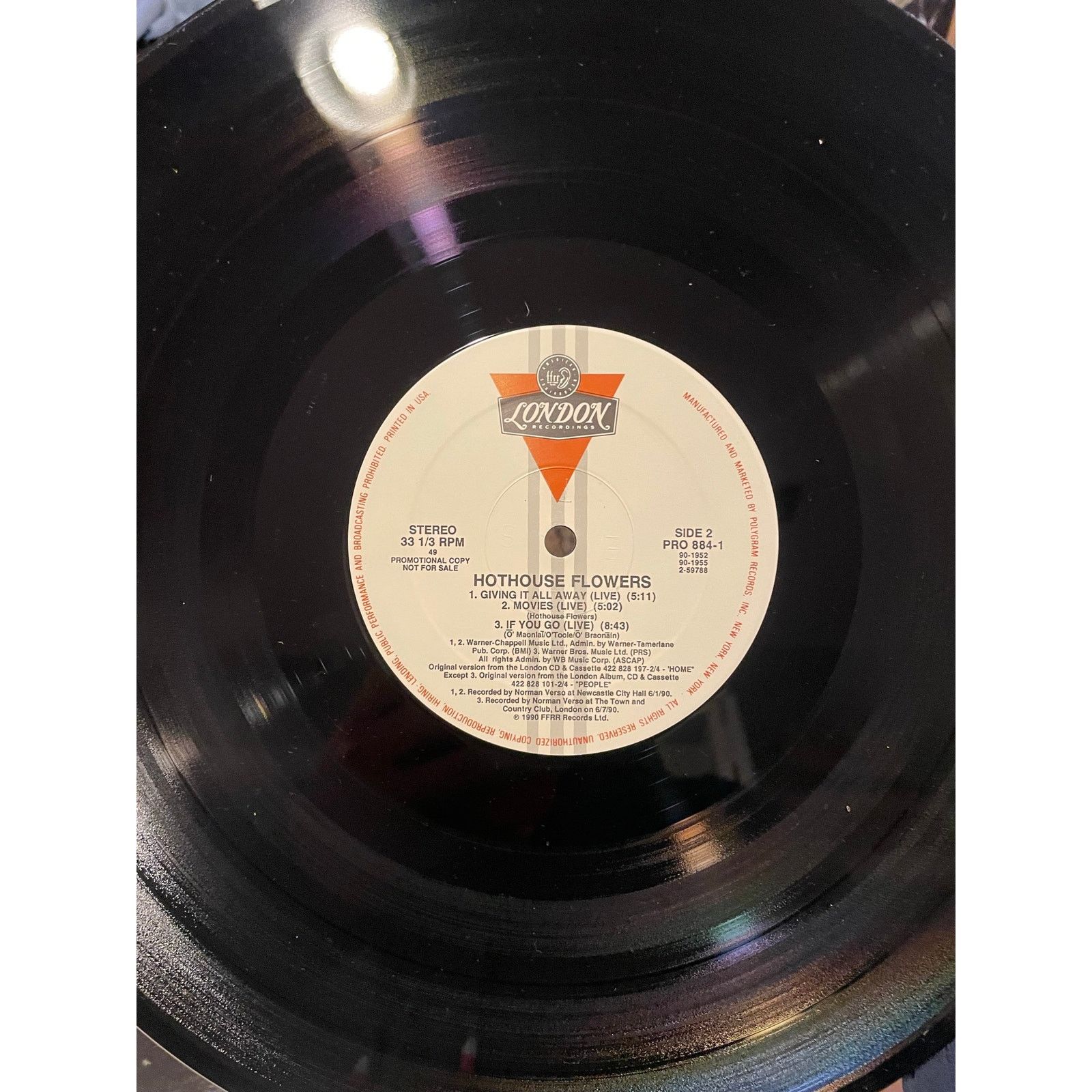 INTENTIONALLY BLANK Hothouse Flowers - Live 12" Promo vintage vinyl record rock Size ONE SIZE - 3 Thumbnail