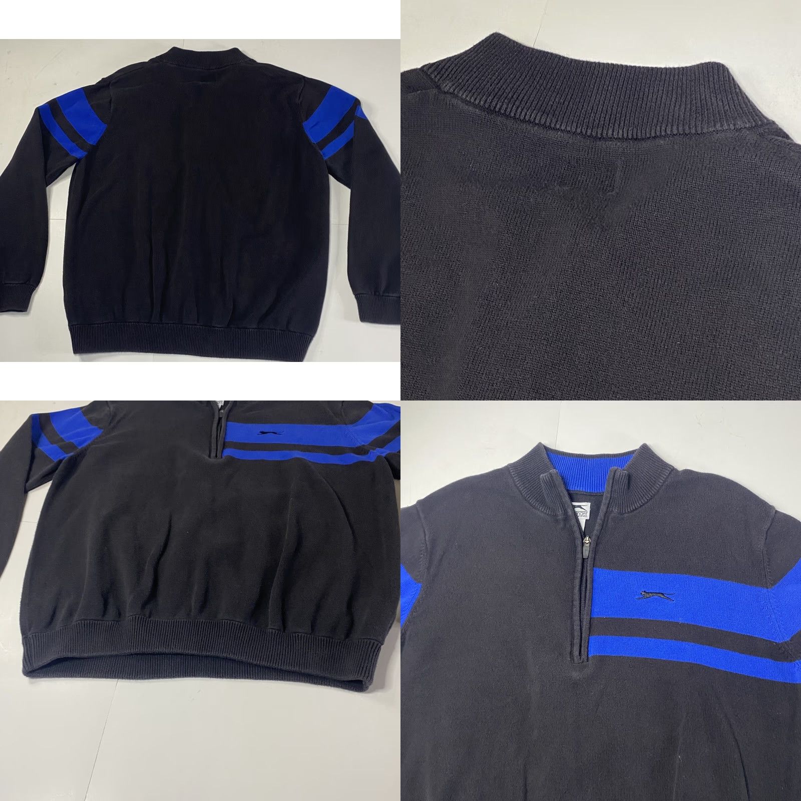 Vintage VINTAGE Slazenger Golf Sweater Mens Large 100% Cotton Long Sleeve Quarter Zip Black Size US M / EU 48-50 / 2 - 8 Thumbnail