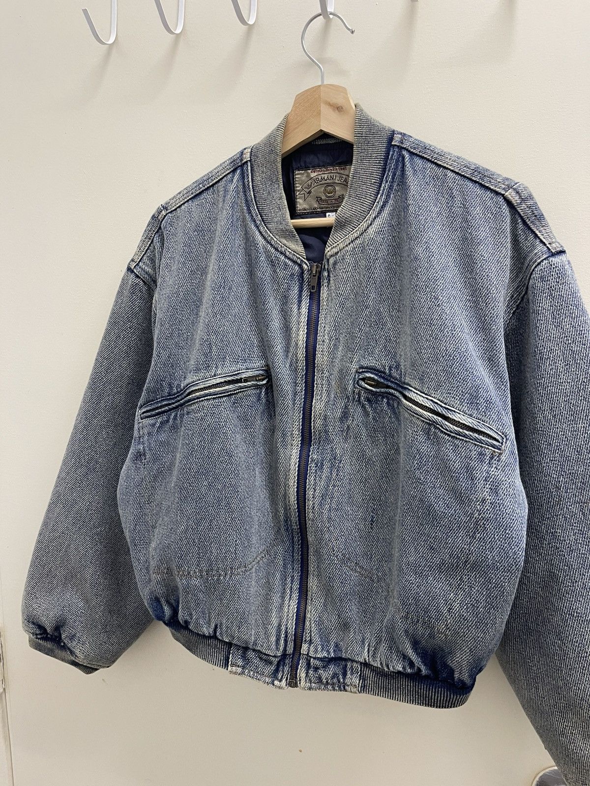 Giorgio Armani Vintage Armani Jeans Denim Bomber Jacket Size US M / EU 48-50 / 2 - 8 Thumbnail