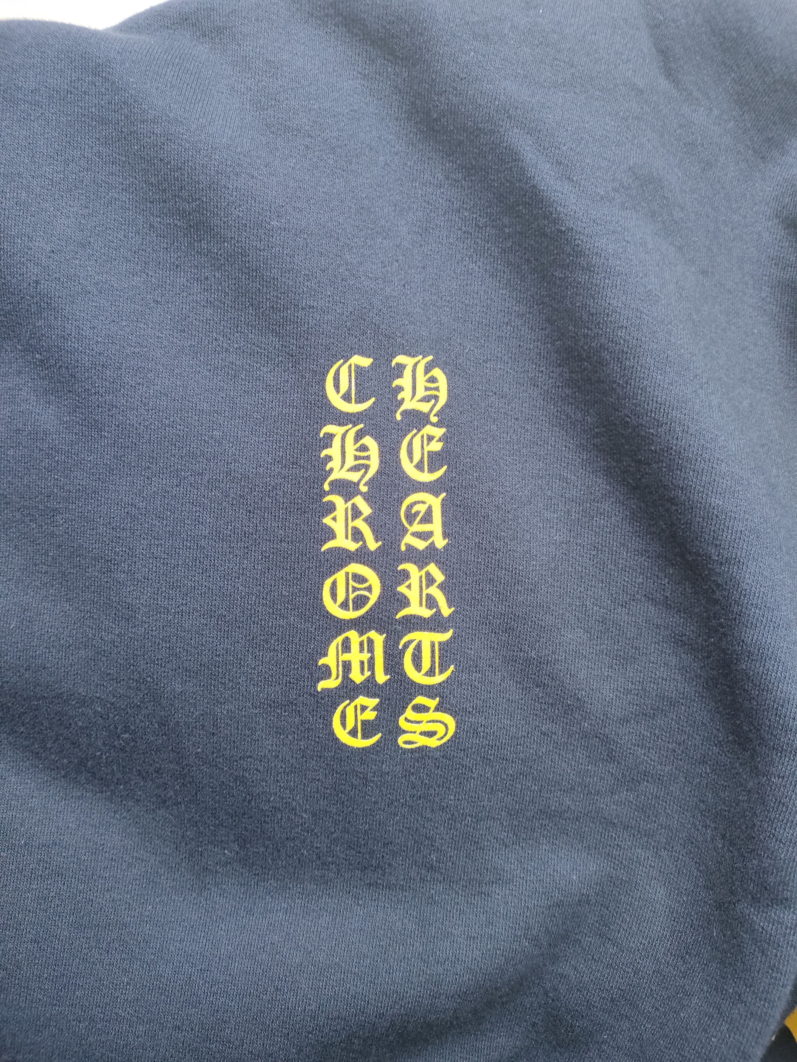 Chrome Hearts Chrome Hearts Yellow Script Sleeve Navy Hoodie Size US M / EU 48-50 / 2 - 4 Thumbnail