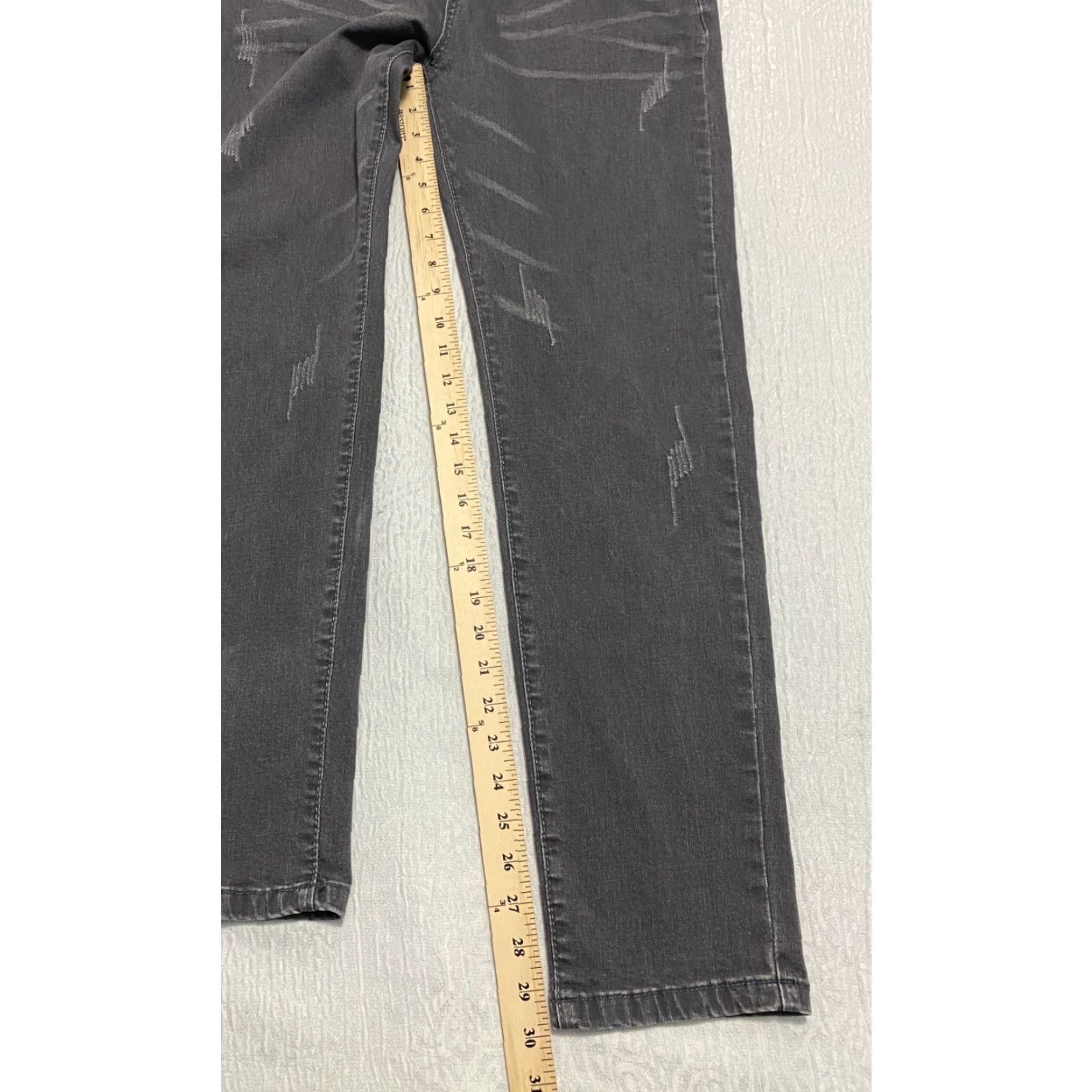 Vintage ROMWE Jeans Distressed Tiger Embroidered Mens Size 30 Gray Skinny Whiskers Size US 30 / EU 46 - 6 Thumbnail
