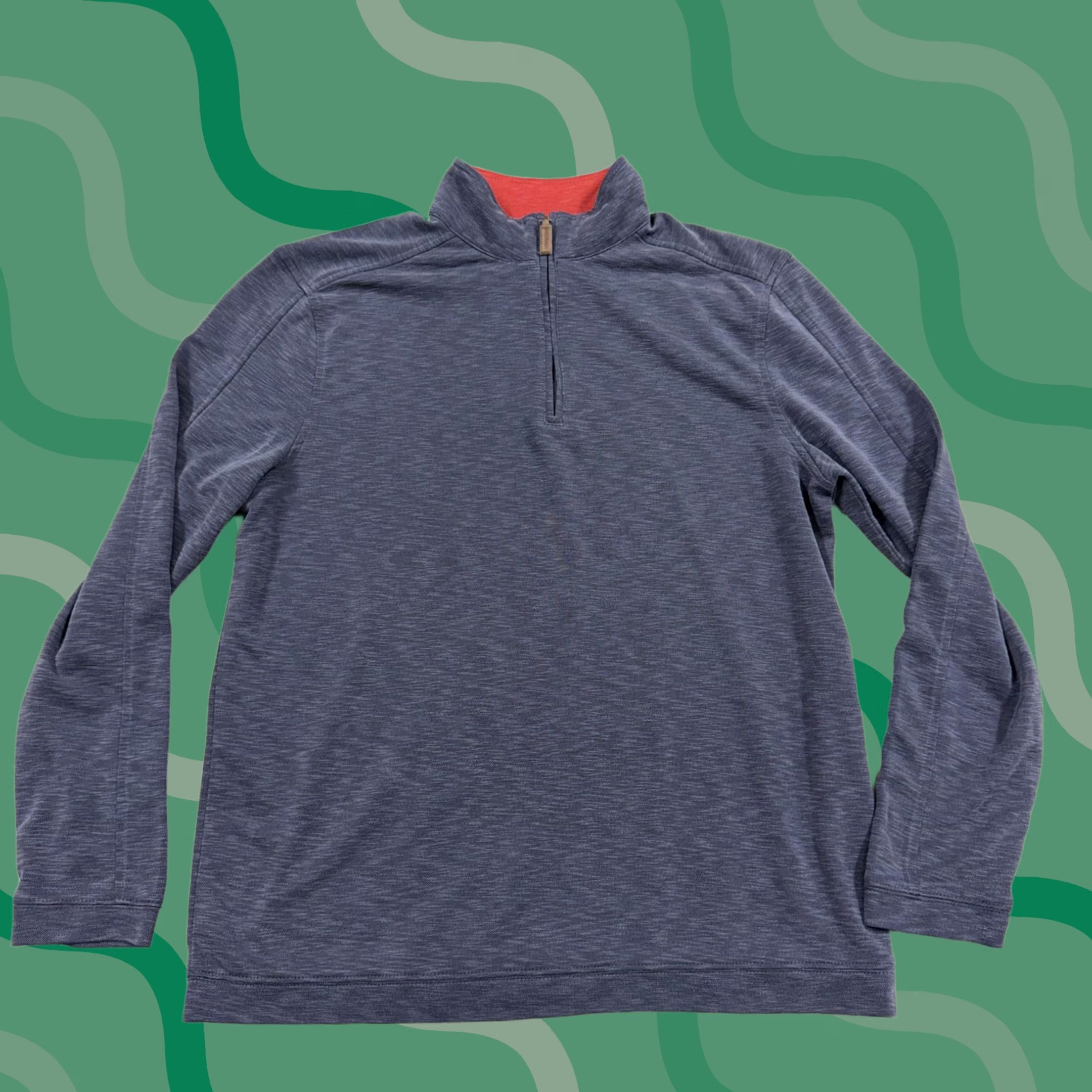 Vintage Age Of Wisdom Sweatshirt Mens M Blue Lightweight 1/4 Zip Mock Neck Pullover Shirt Size US M / EU 48-50 / 2 - 1 Thumbnail