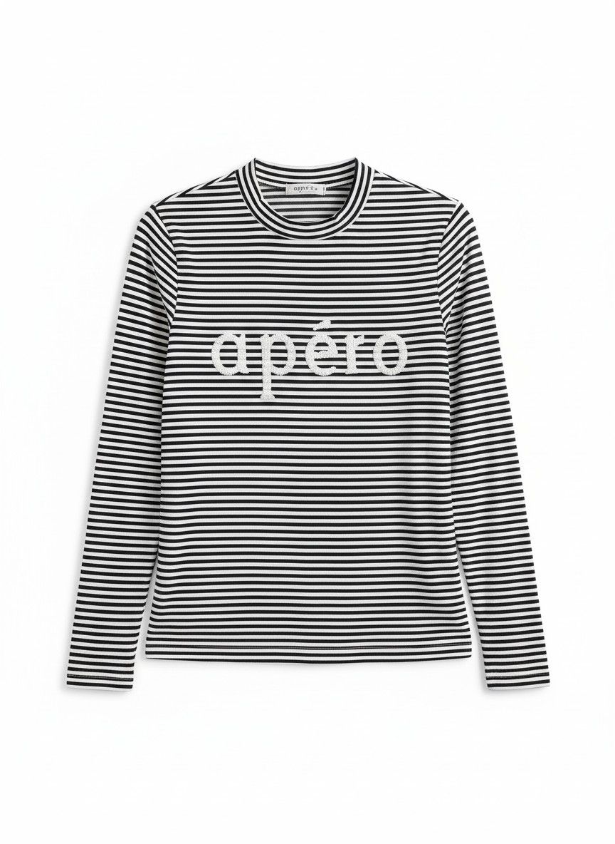 Aeropostale Apéro Women's Striped Long Sleeve Crew Neck Top Navy White XS Size XS / US 0-2 / IT 36-38 - 3 Thumbnail