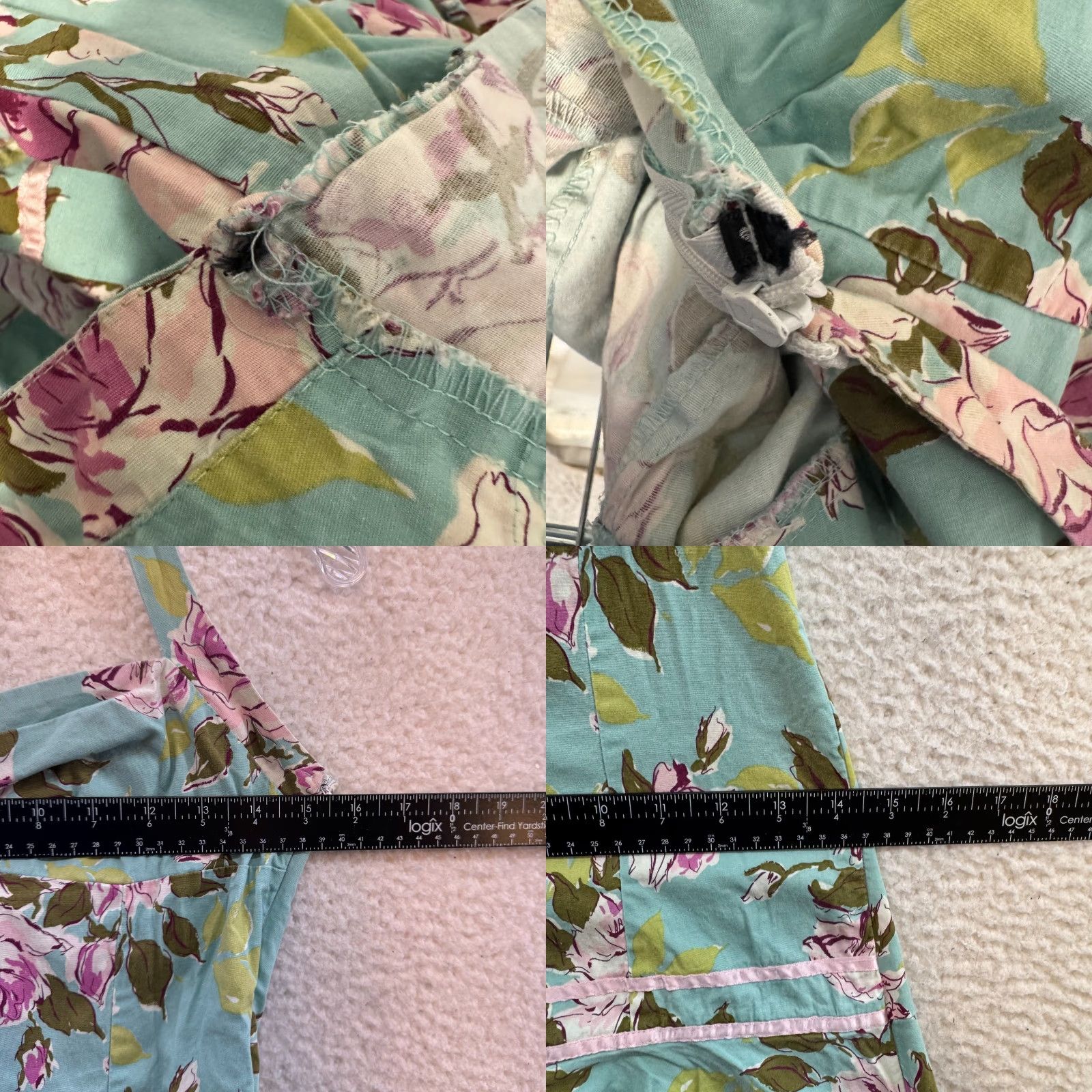 Vintage Y2K Vintage Halter Midi Dress Blue Floral A-Line 8 Medium Coquette Fairy Rampage Womens Dress Size M / US 6-8 / IT 42-44 - 8 Thumbnail